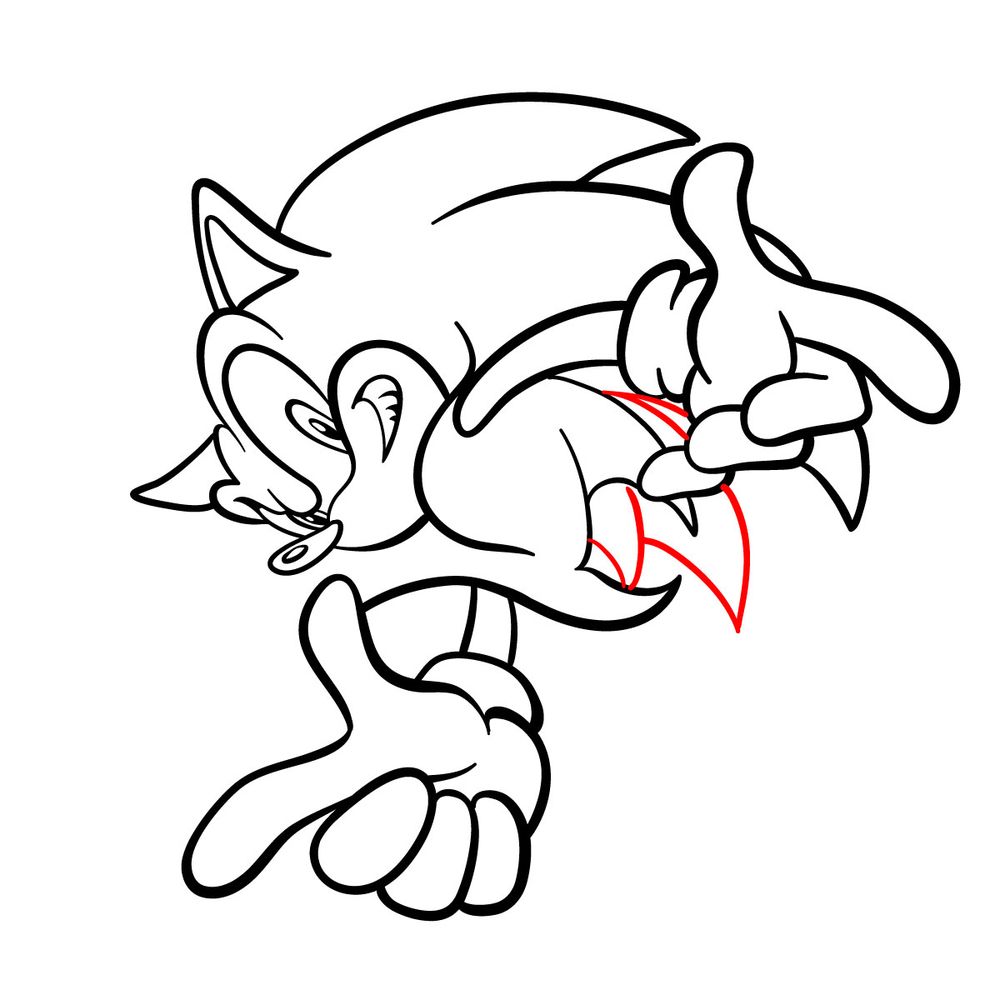 How to draw Sonic (Adventure 1998) - step 16