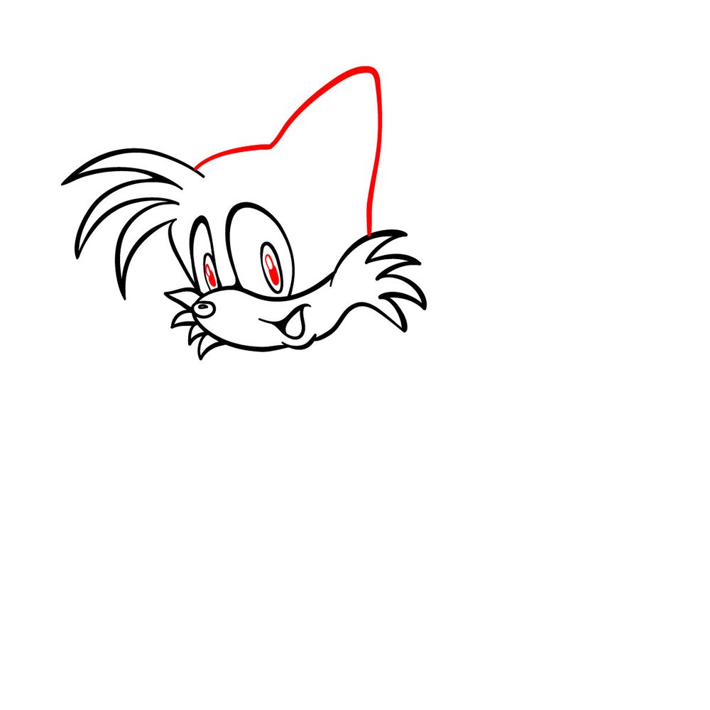 How to draw Tails (Sonic Adventure 1998) - step 08