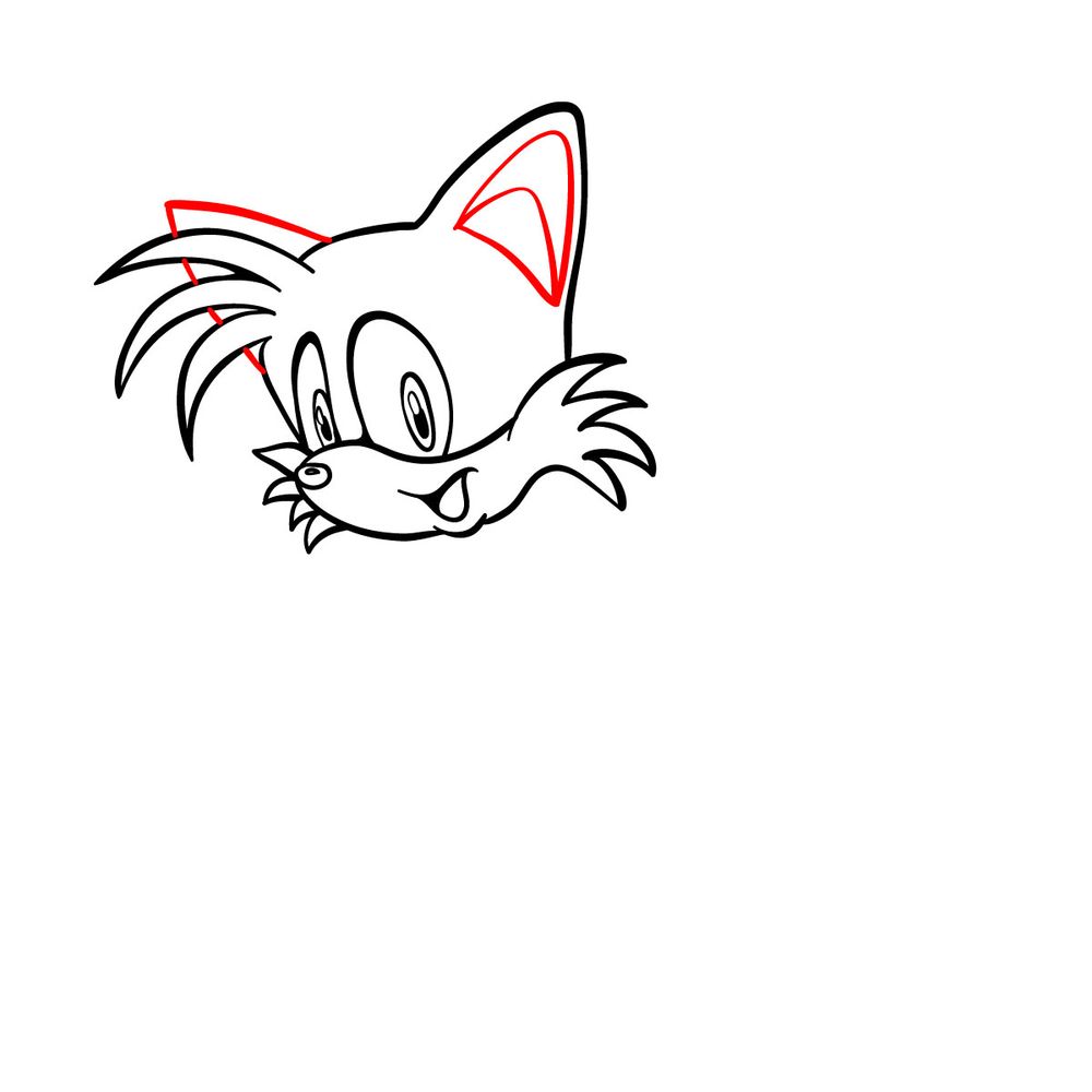 How to draw Tails (Sonic Adventure 1998) - step 09