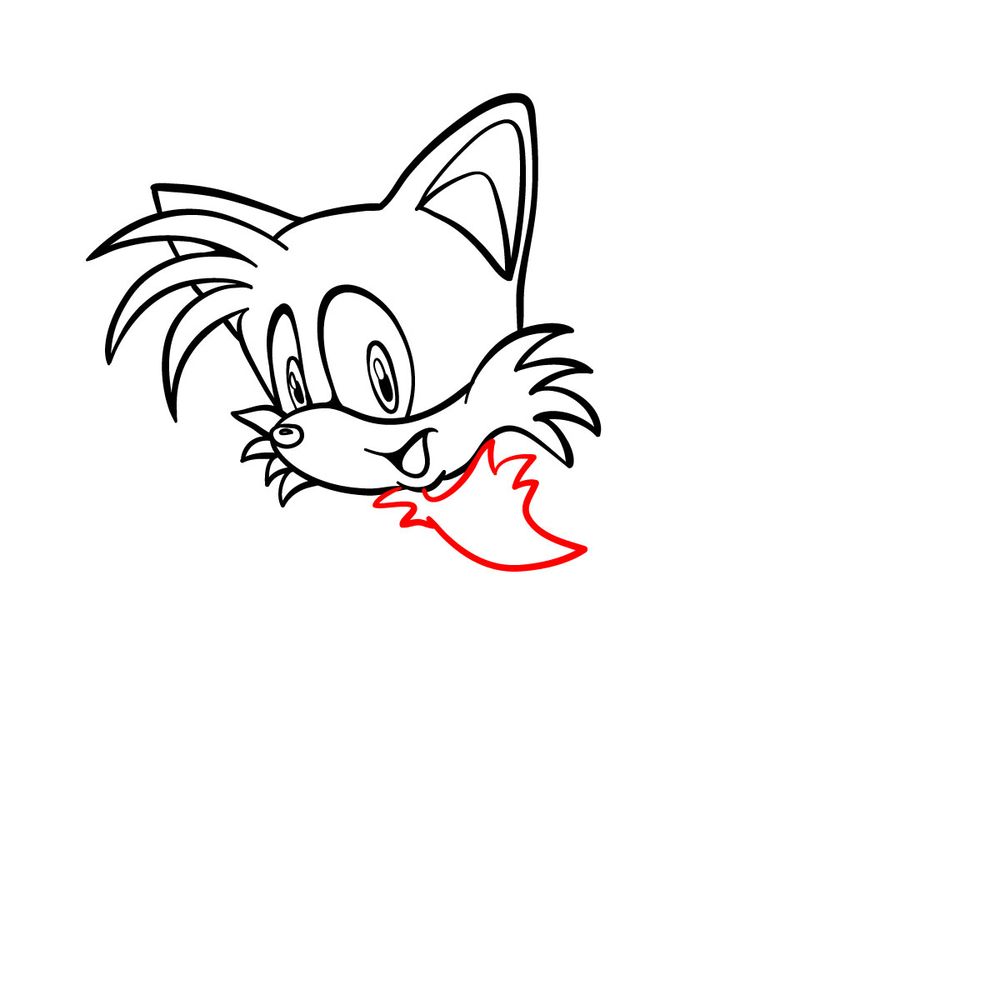 How to draw Tails (Sonic Adventure 1998) - step 10