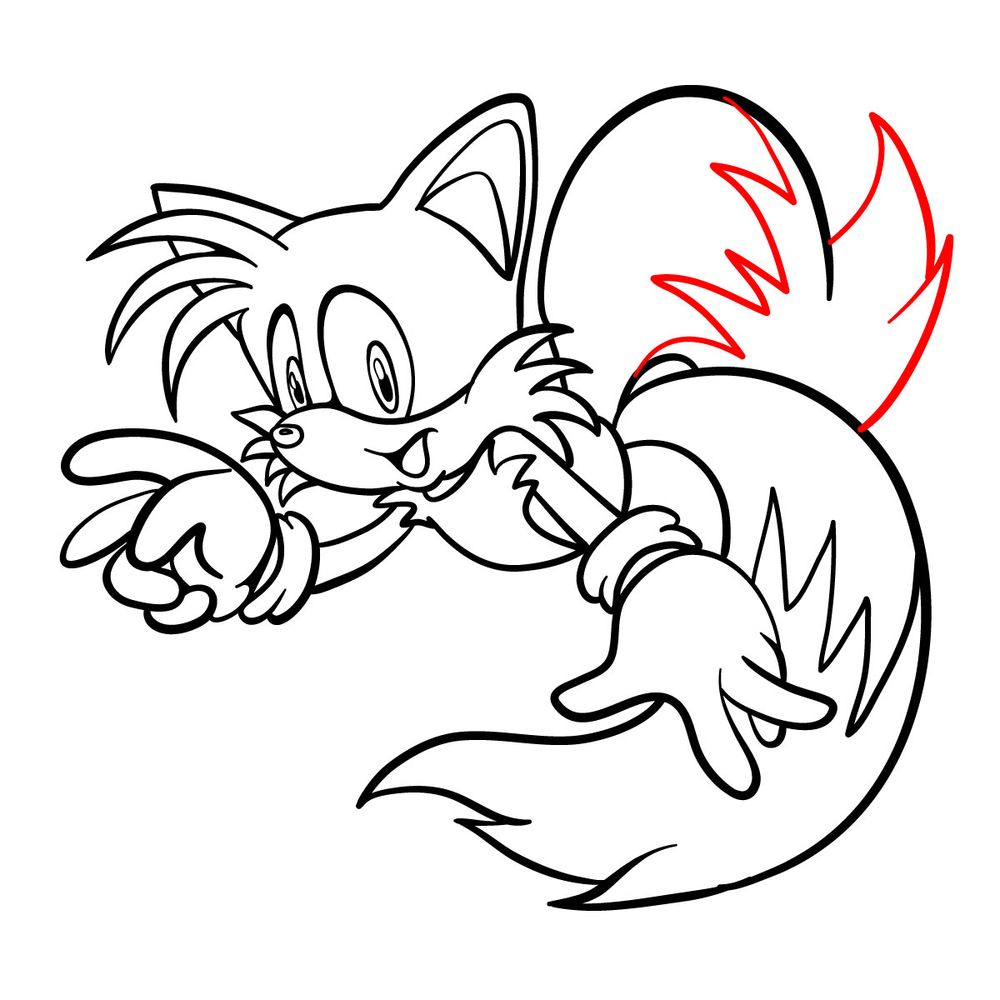 How to draw Tails (Sonic Adventure 1998) - step 17
