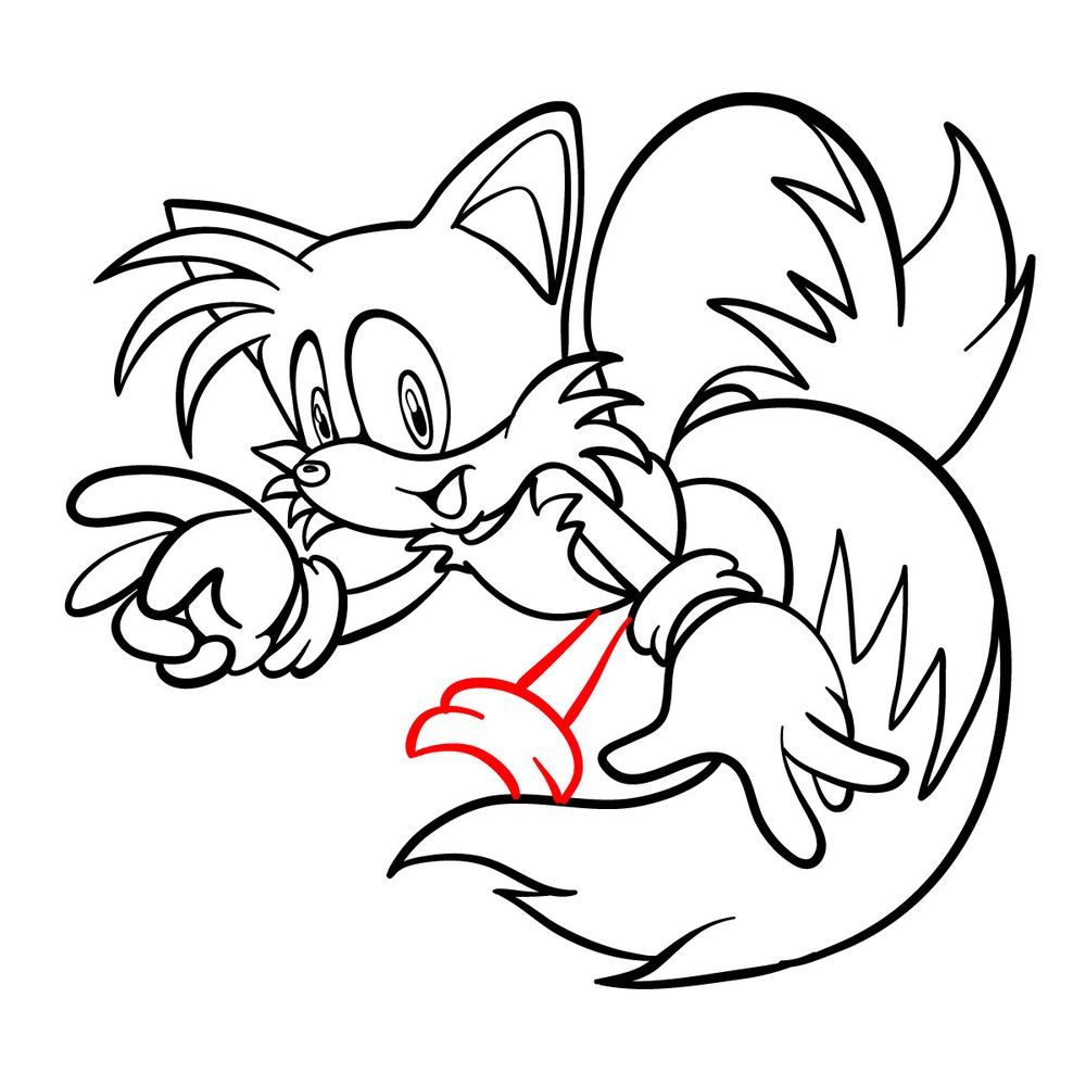 How to draw Tails (Sonic Adventure 1998) - step 18