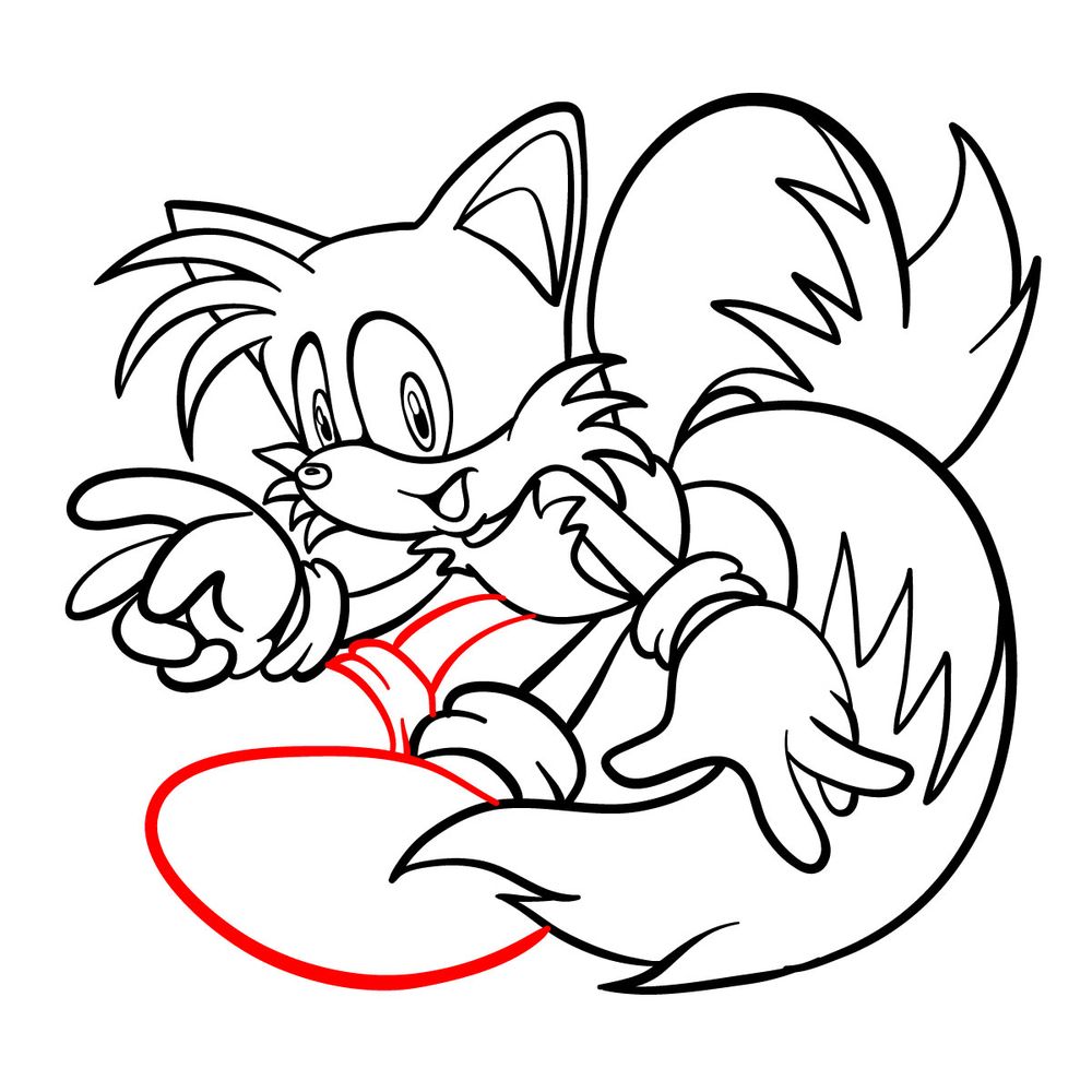 How to draw Tails (Sonic Adventure 1998) - step 19