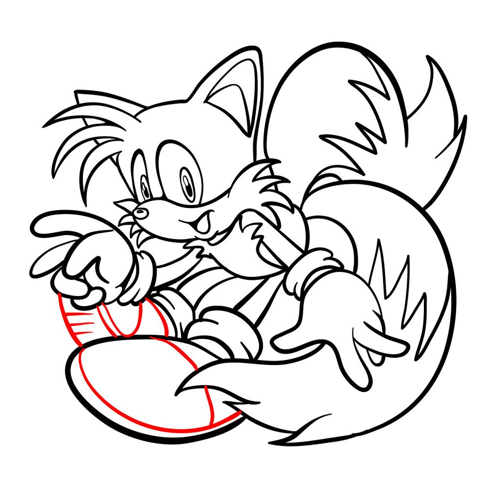 How to draw Tails (Sonic Adventure 1998) - step 20