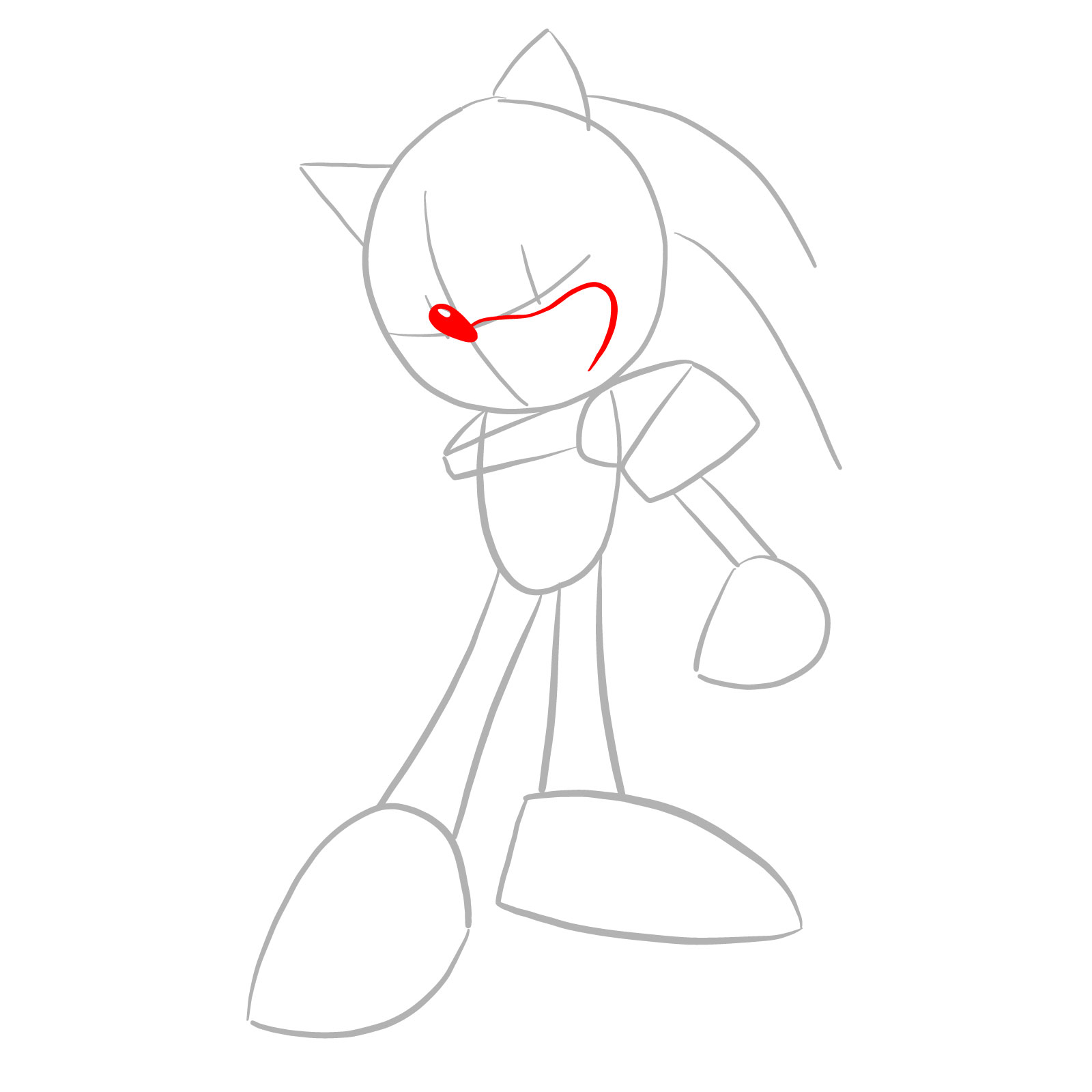 How to draw Coldsteel the Hedgehog - step 04