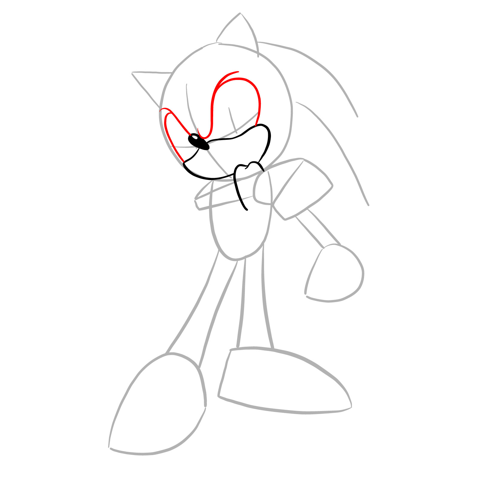 How to draw Coldsteel the Hedgehog - step 07