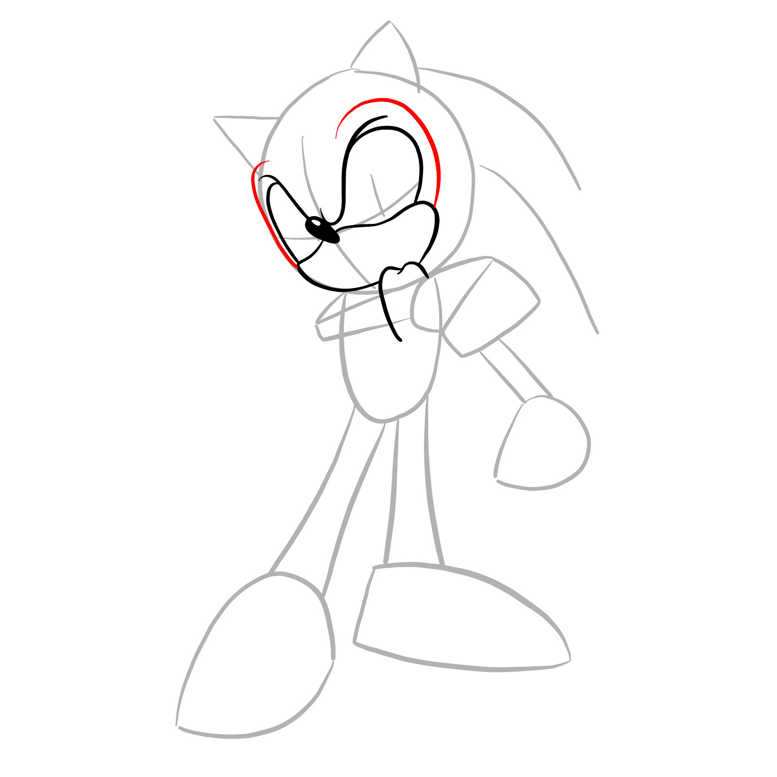 How to draw Coldsteel the Hedgehog - step 08