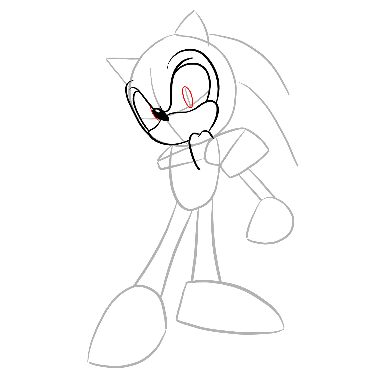 How to draw Coldsteel the Hedgehog - step 09