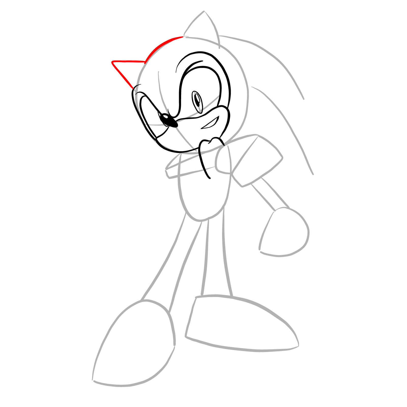 How to draw Coldsteel the Hedgehog - step 11