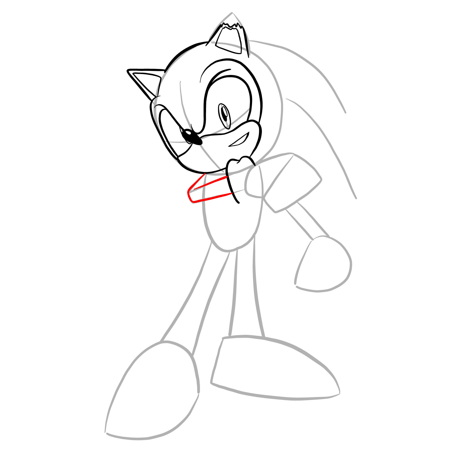 How to draw Coldsteel the Hedgehog - step 14