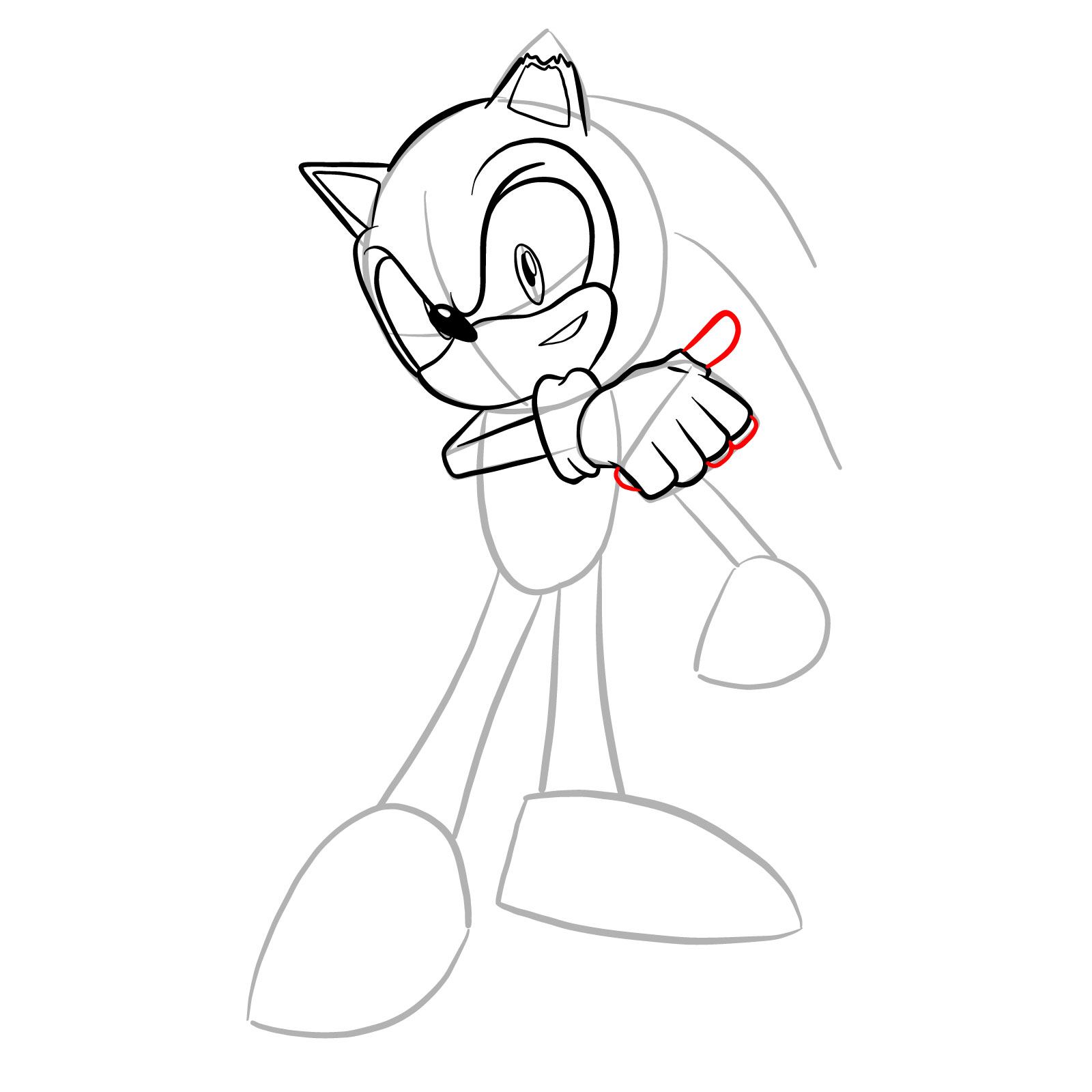 How to draw Coldsteel the Hedgehog - step 17