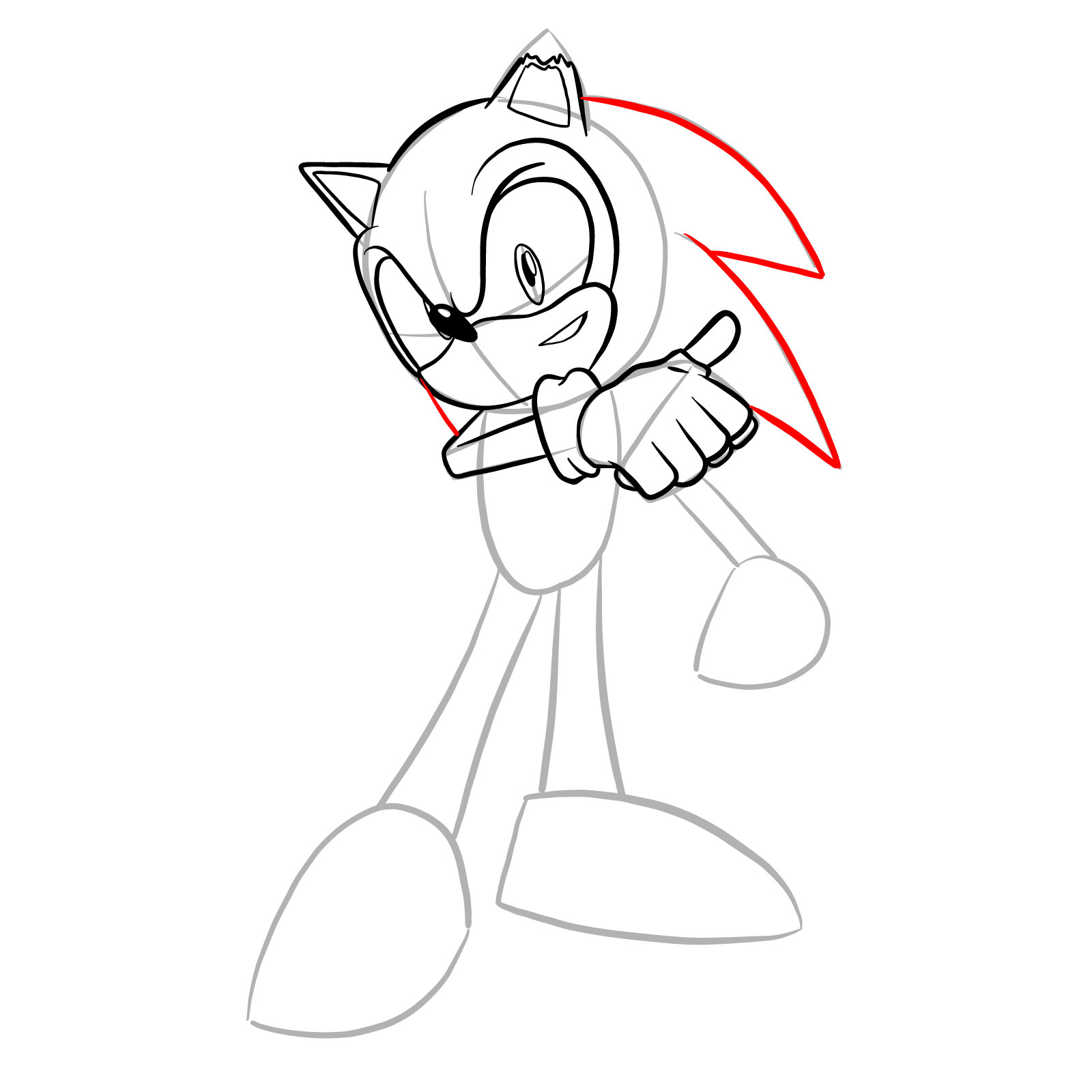 How to draw Coldsteel the Hedgehog - step 18