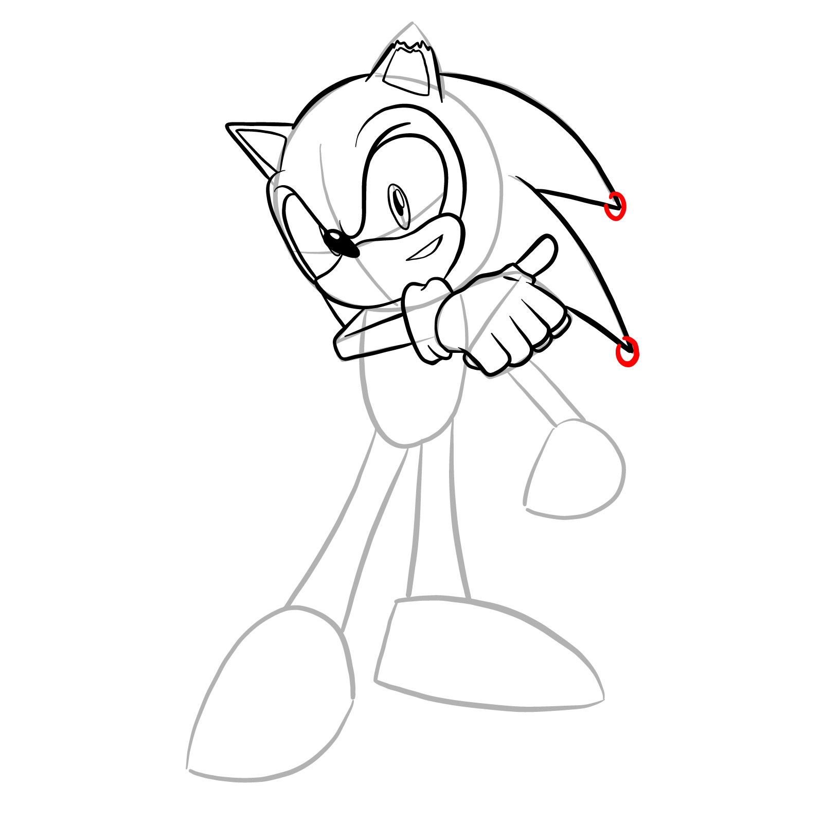 How to draw Coldsteel the Hedgehog - step 19