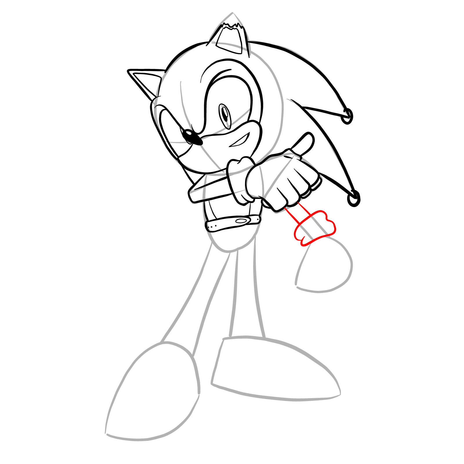 How to draw Coldsteel the Hedgehog - step 22