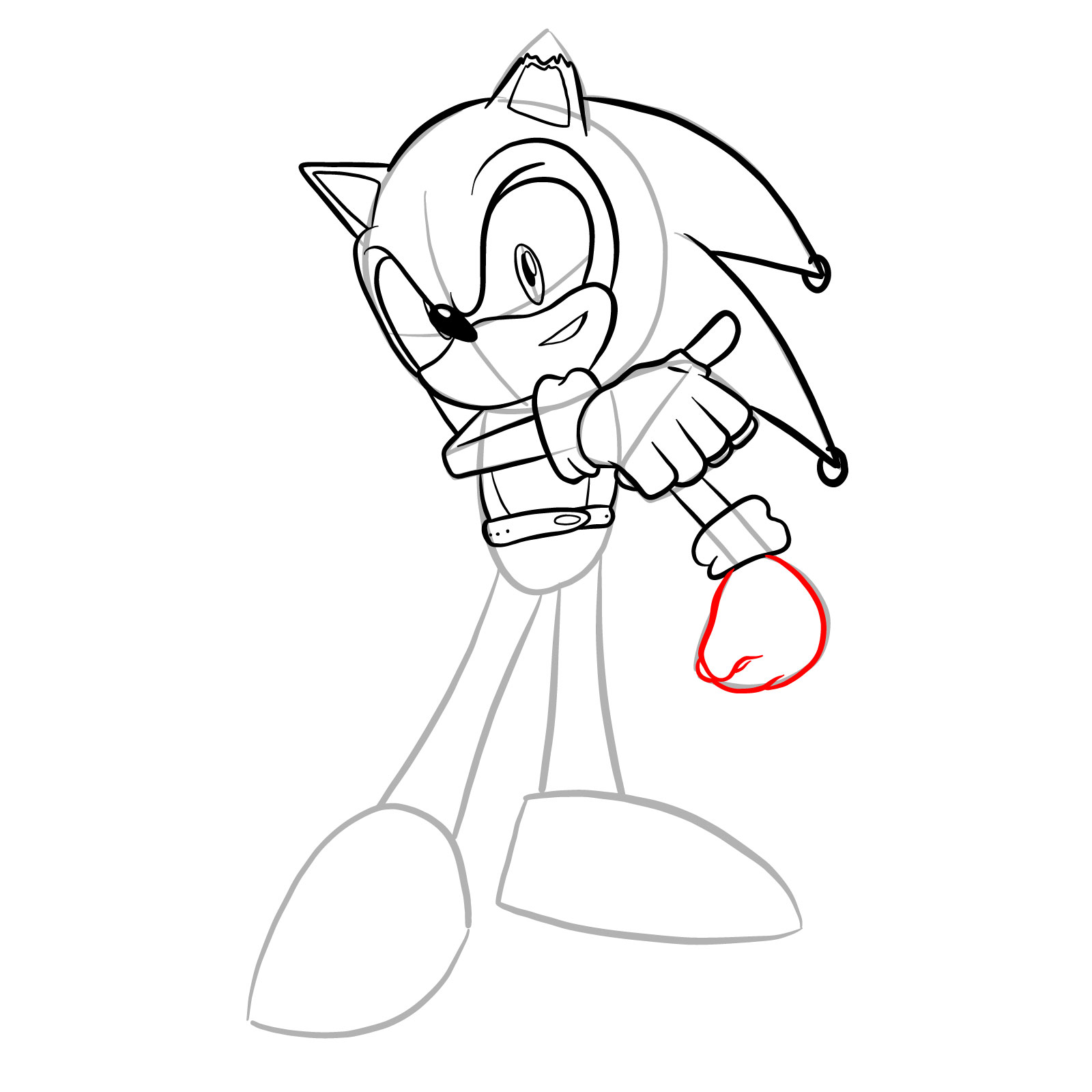 How to draw Coldsteel the Hedgehog - step 23