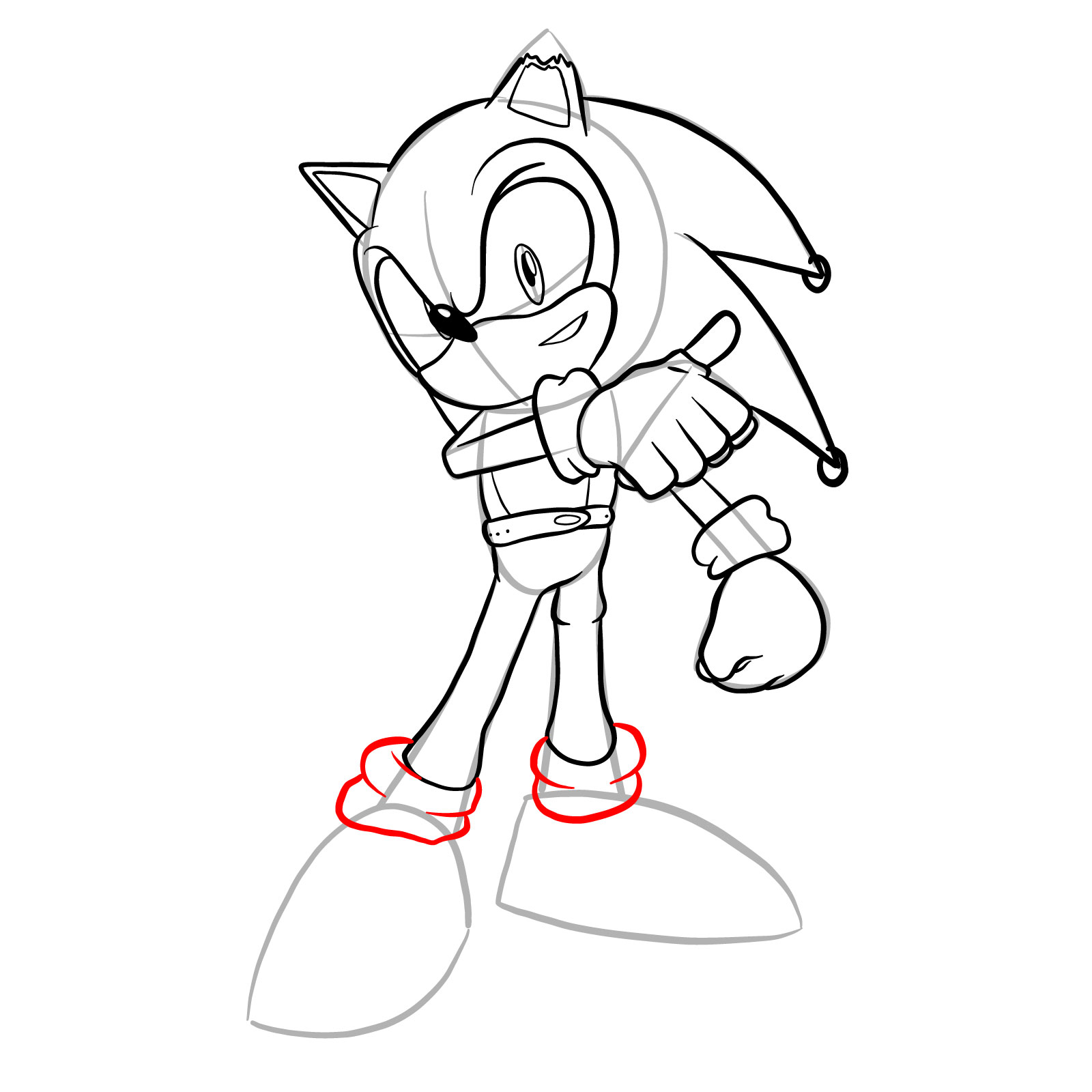 How to draw Coldsteel the Hedgehog - step 26