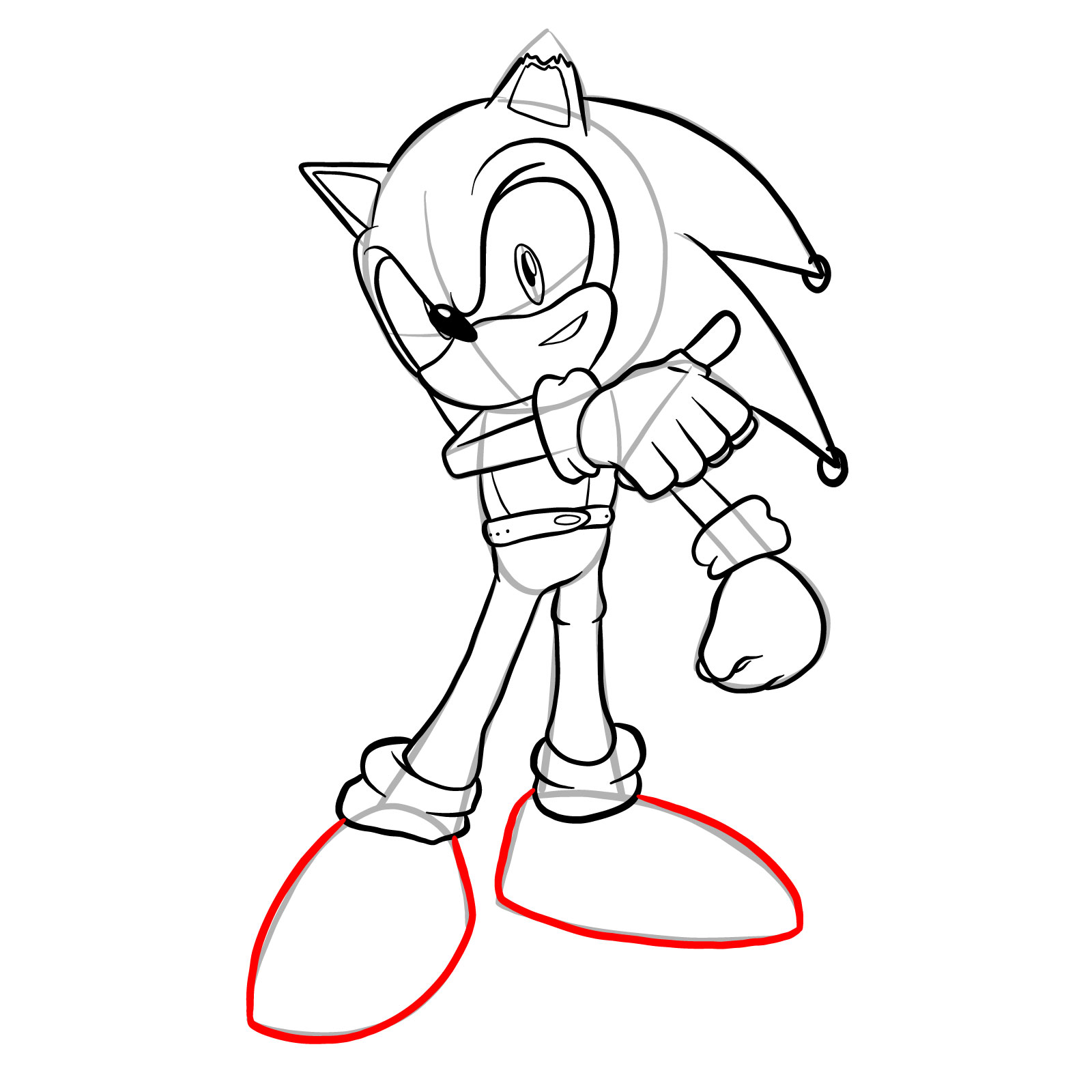 How to draw Coldsteel the Hedgehog - step 27