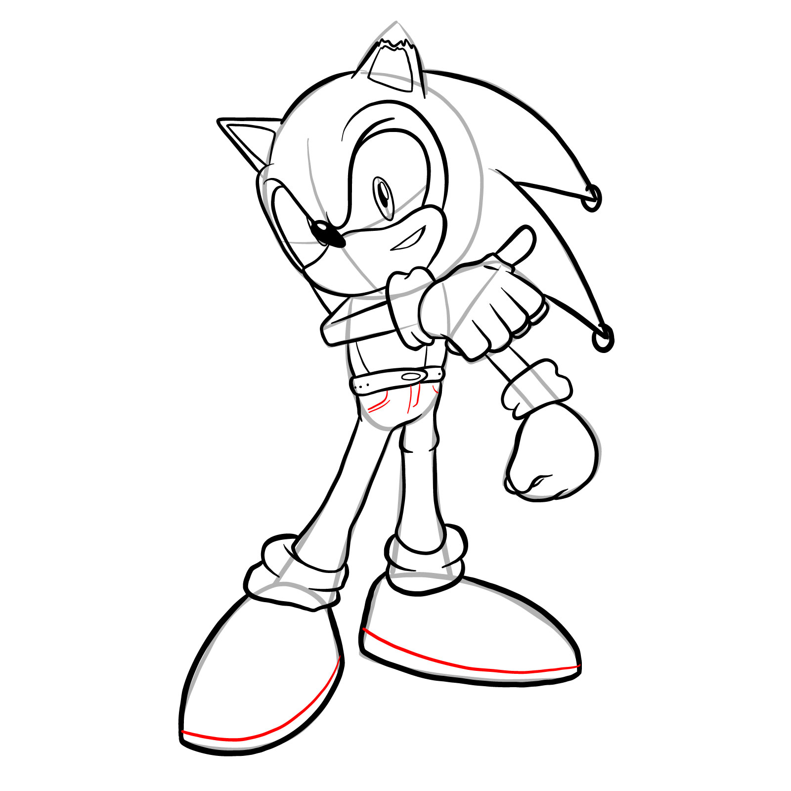 How to draw Coldsteel the Hedgehog - step 28