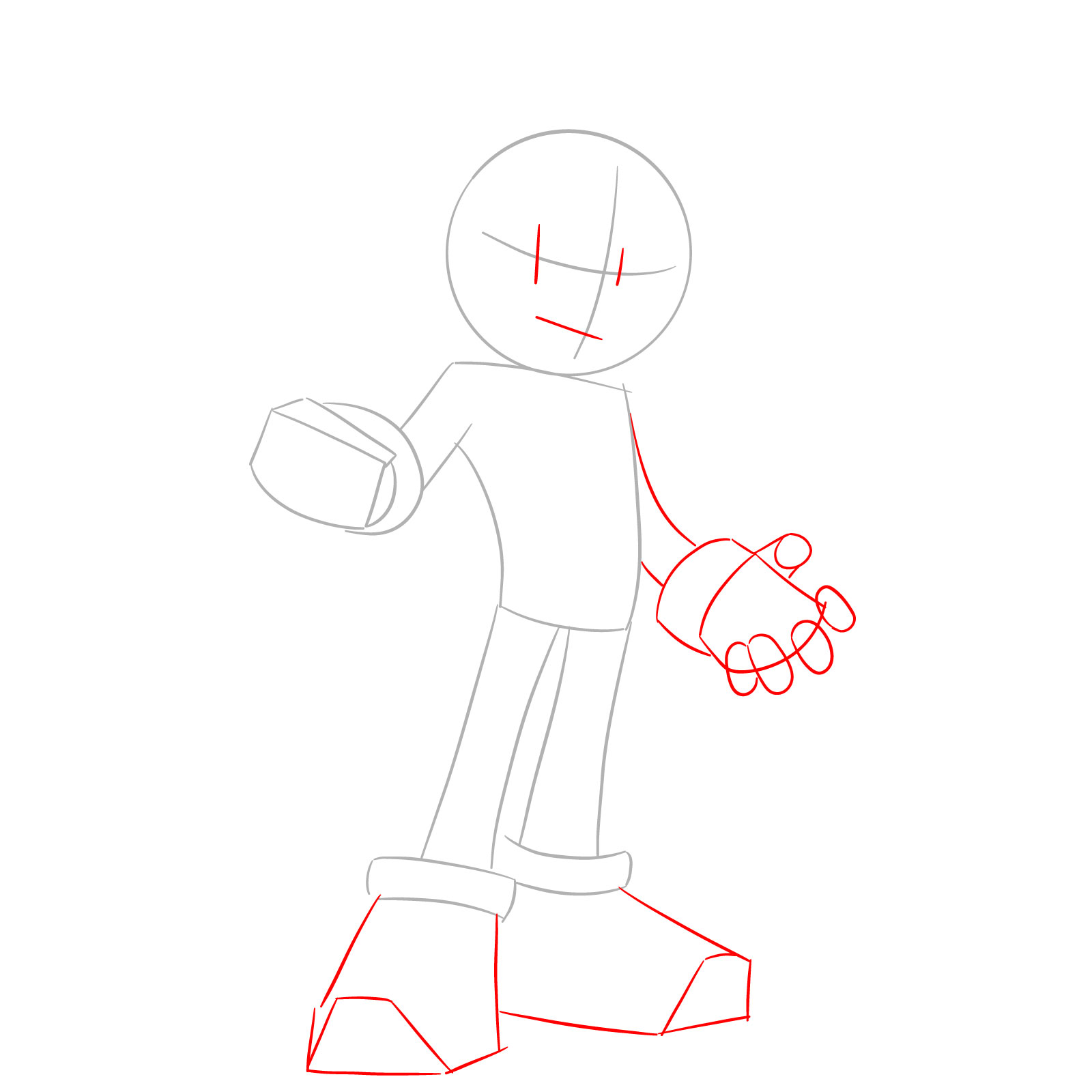 How to Draw Shadow the Hedgehog Movie Version - step 02
