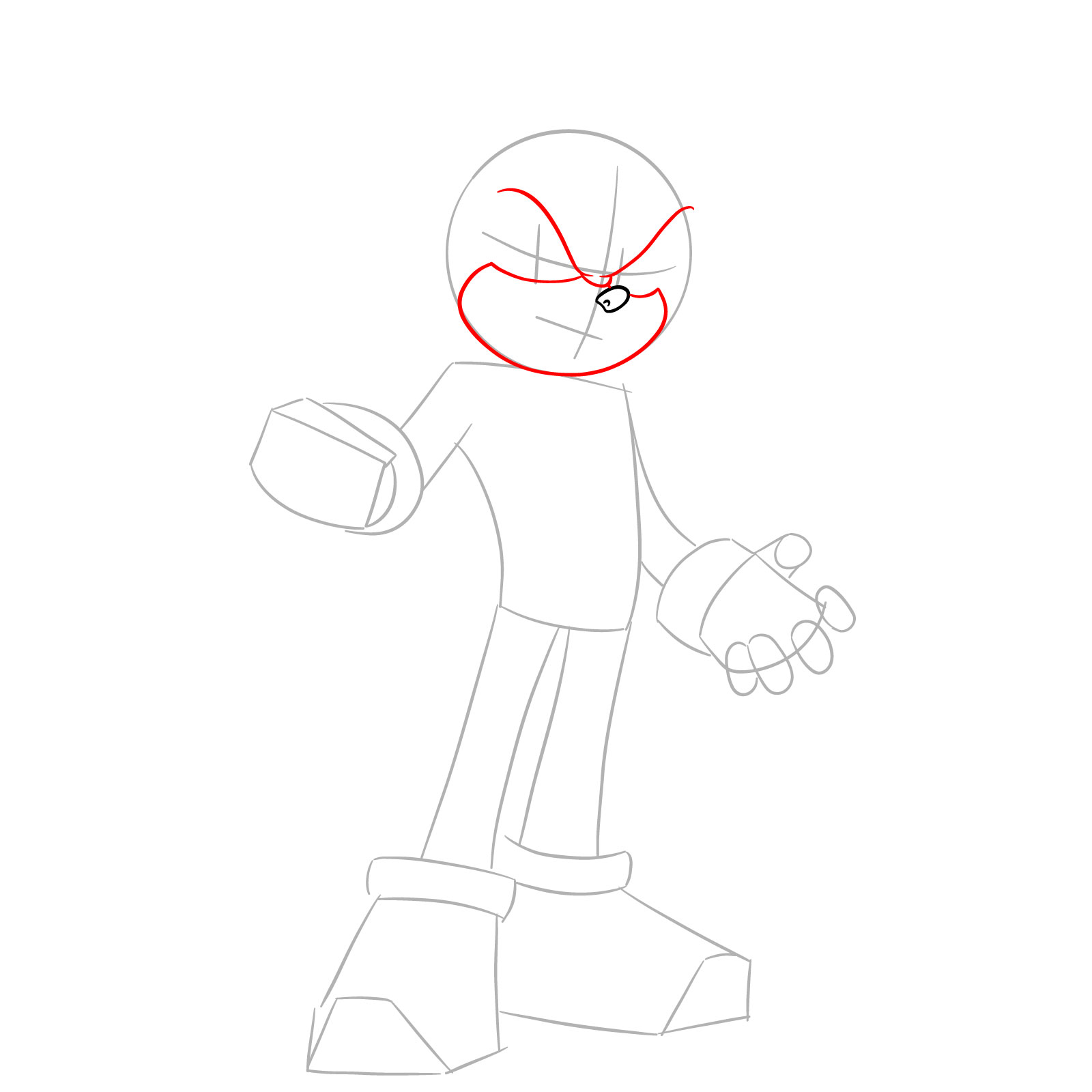 How to Draw Shadow the Hedgehog Movie Version - step 04