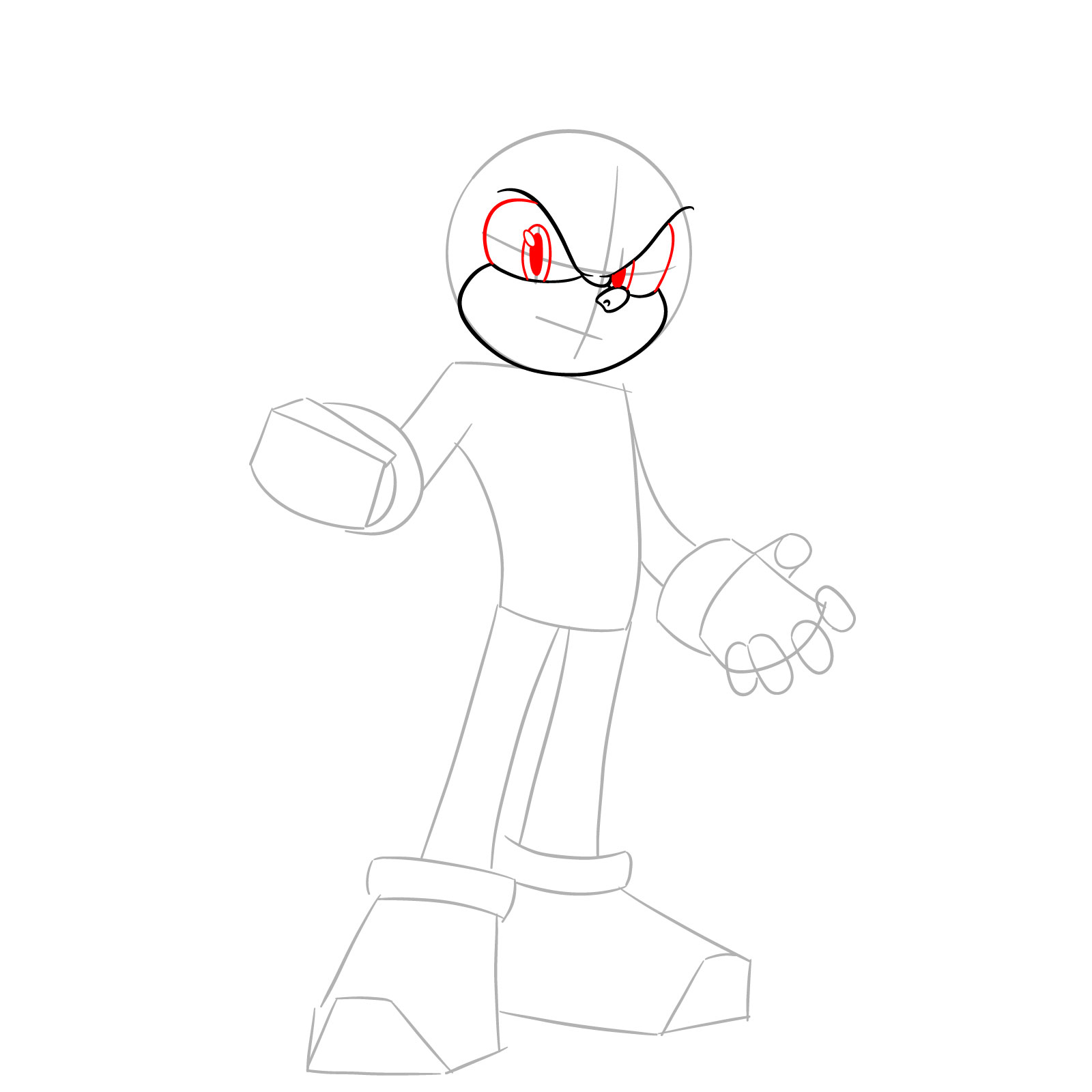 How to Draw Shadow the Hedgehog Movie Version - step 05