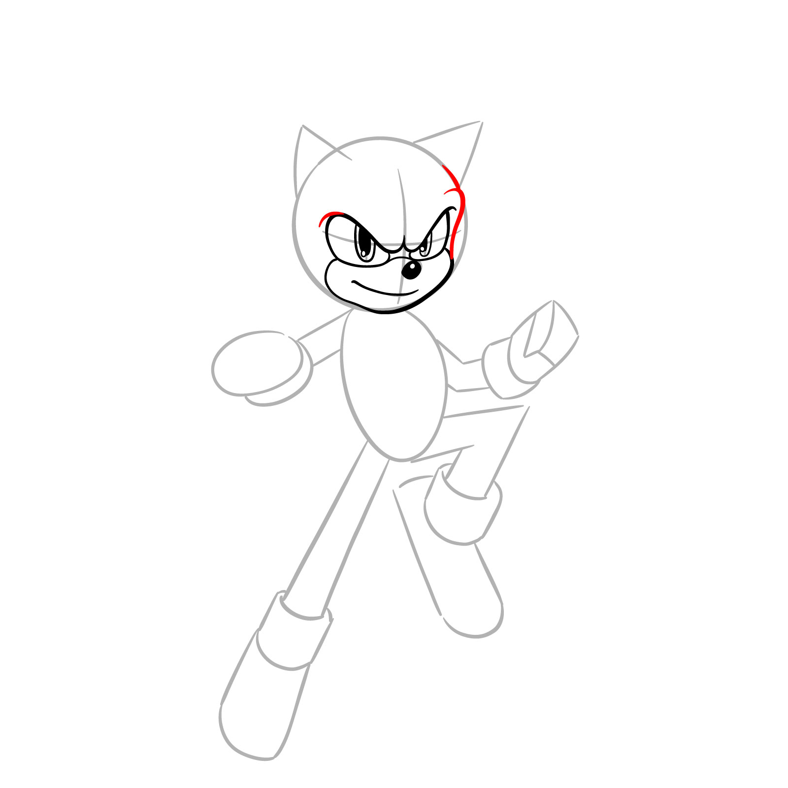 How to Draw Super Sonic from the Sonic Movie - step 07