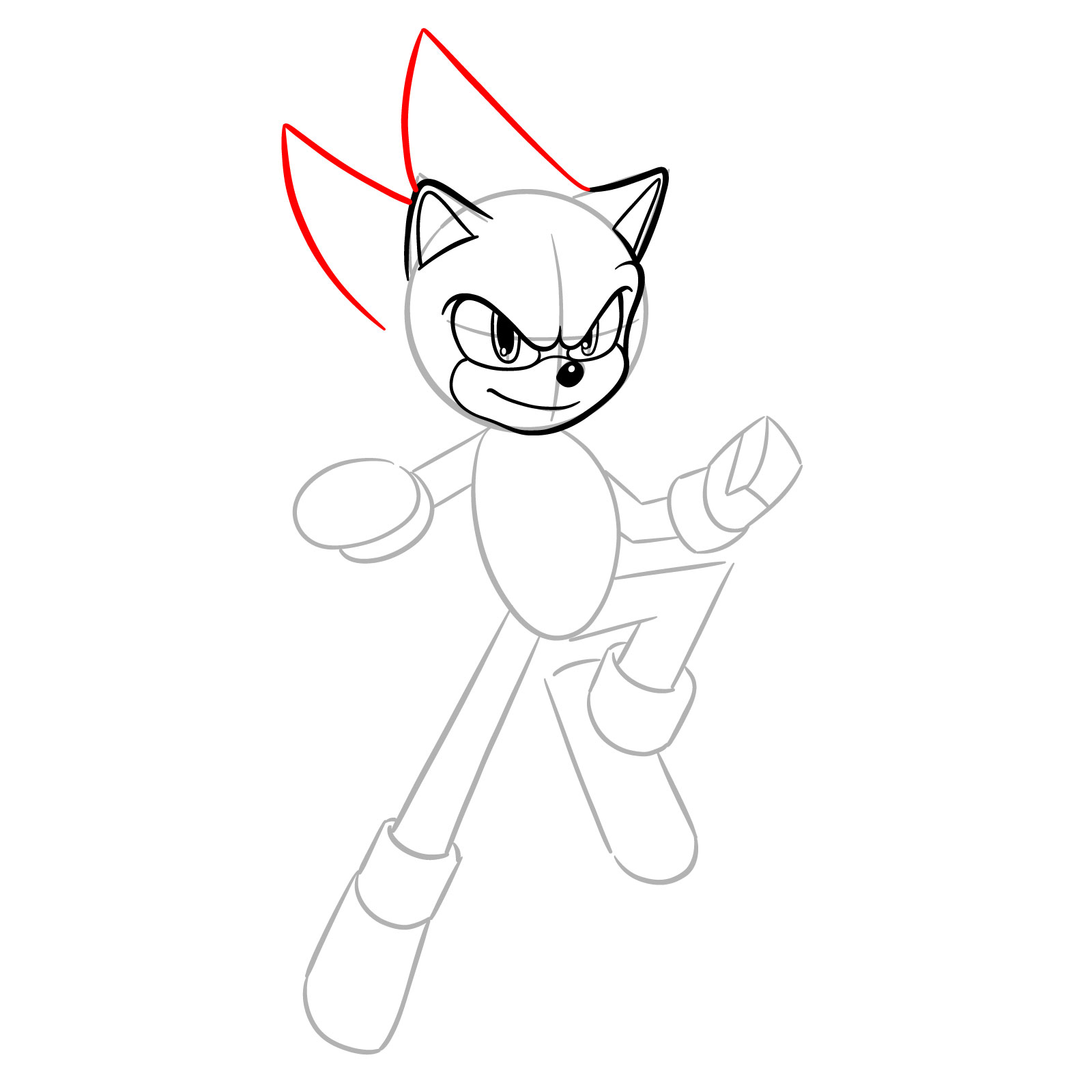 How to Draw Super Sonic from the Sonic Movie - step 09