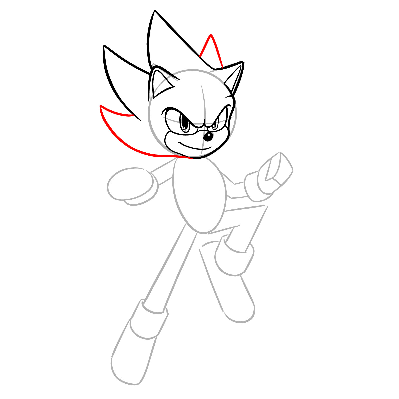 How to Draw Super Sonic from the Sonic Movie - step 10