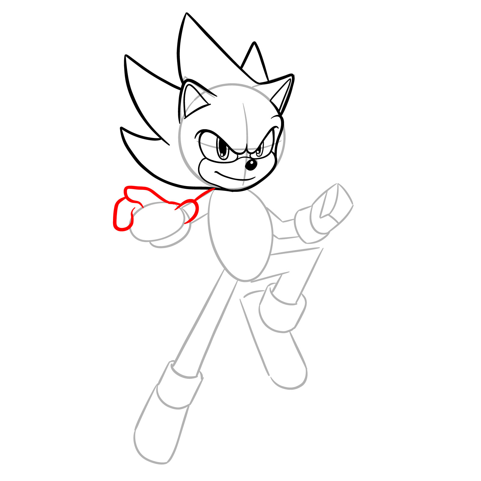 How to Draw Super Sonic from the Sonic Movie - step 11