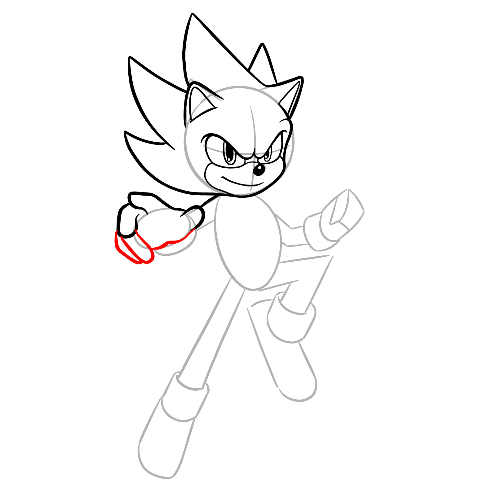 How to Draw Super Sonic from the Sonic Movie - step 12