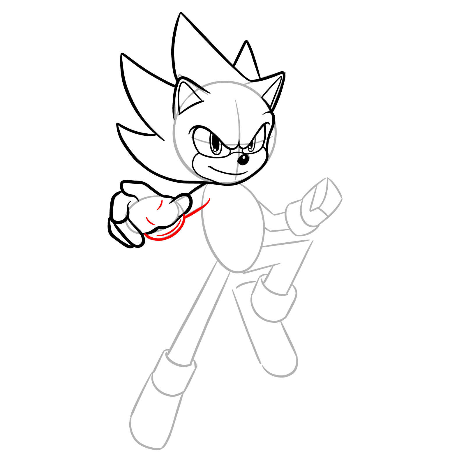 How to Draw Super Sonic from the Sonic Movie - step 13