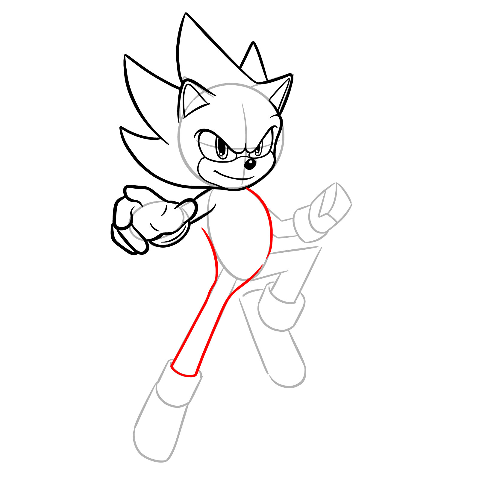 How to Draw Super Sonic from the Sonic Movie - step 14