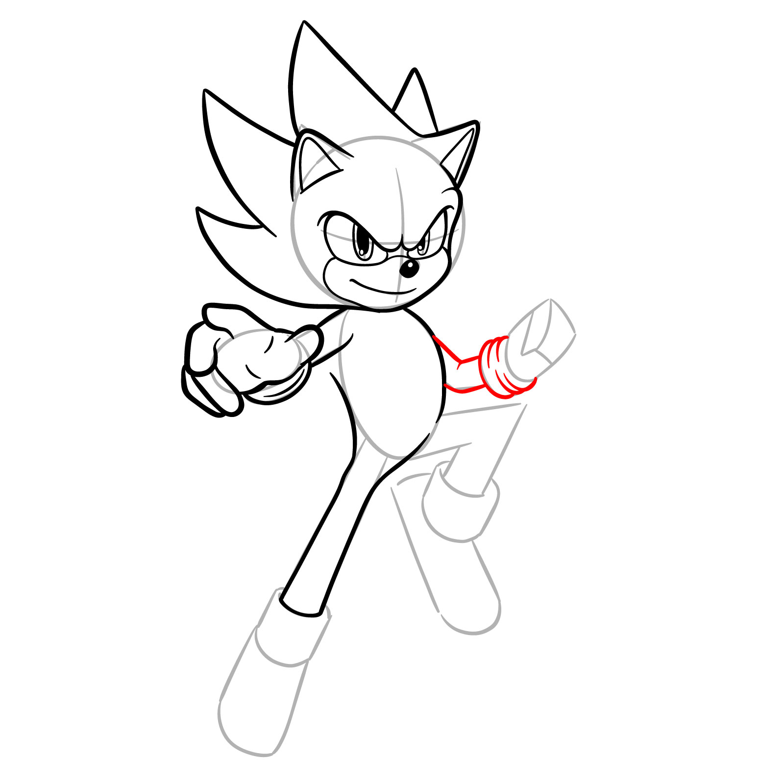 How to Draw Super Sonic from the Sonic Movie - step 15