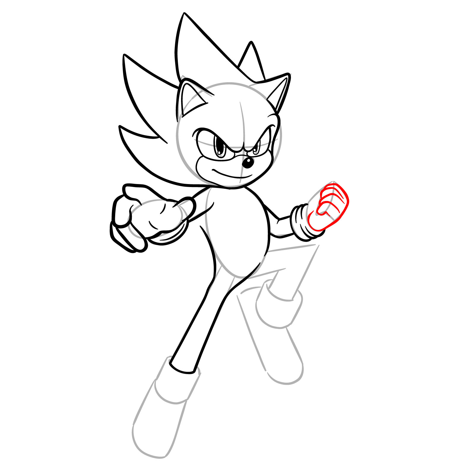How to Draw Super Sonic from the Sonic Movie - step 16