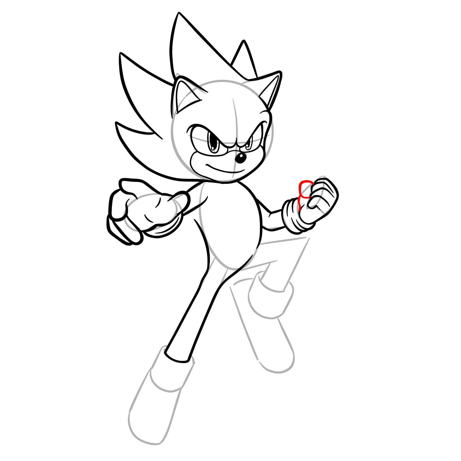 How to Draw Super Sonic from the Sonic Movie - step 17