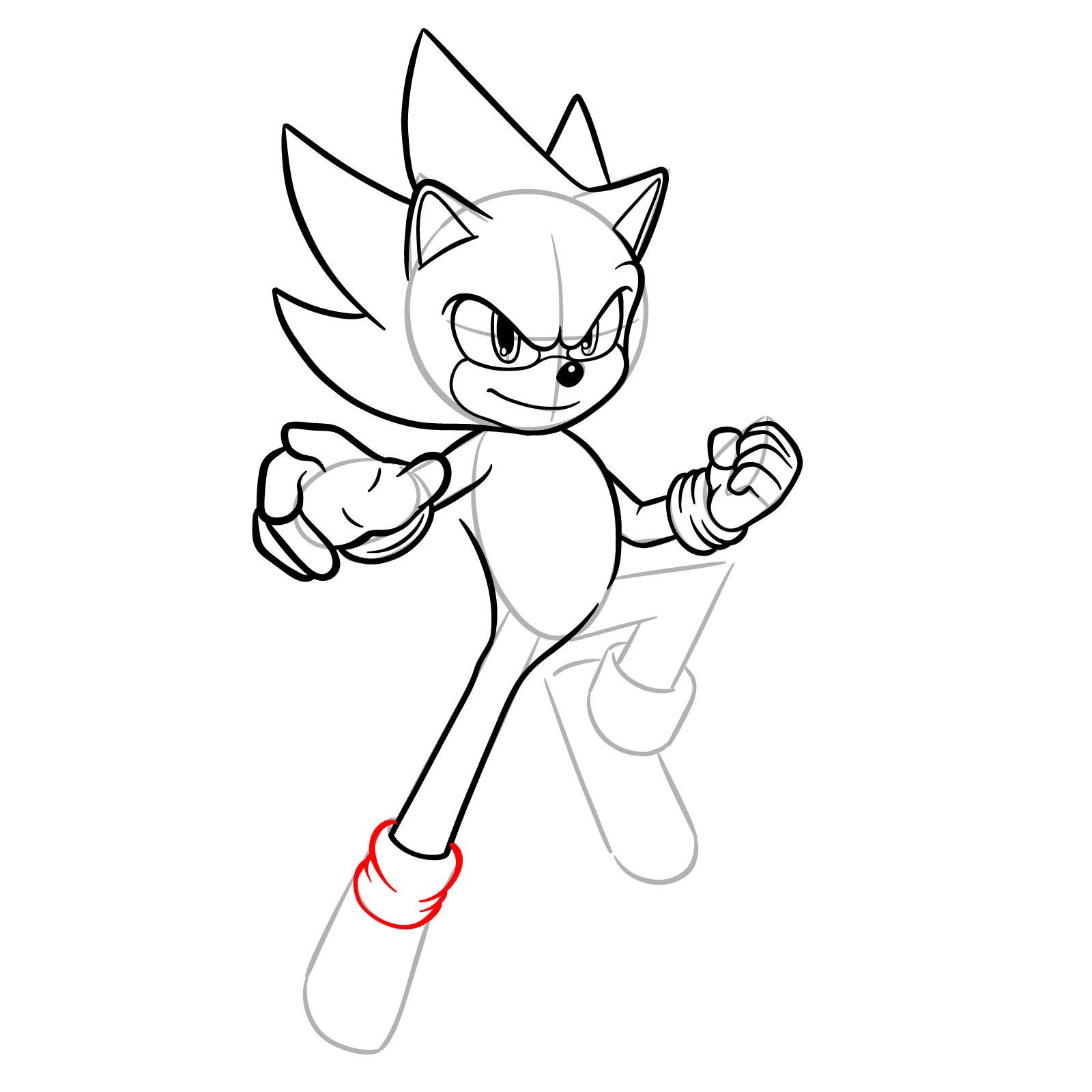How to Draw Super Sonic from the Sonic Movie - step 18
