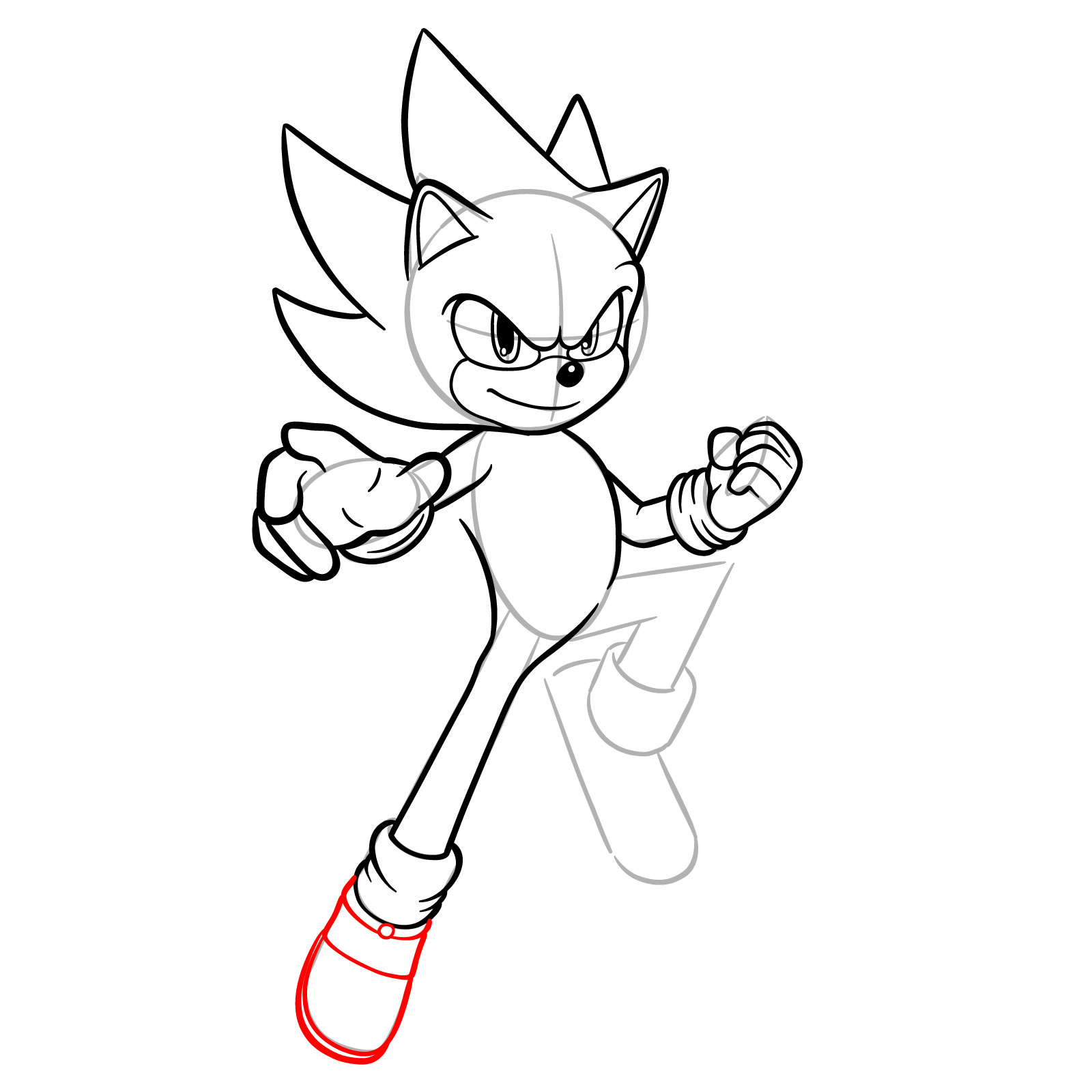 How to Draw Super Sonic from the Sonic Movie - step 19