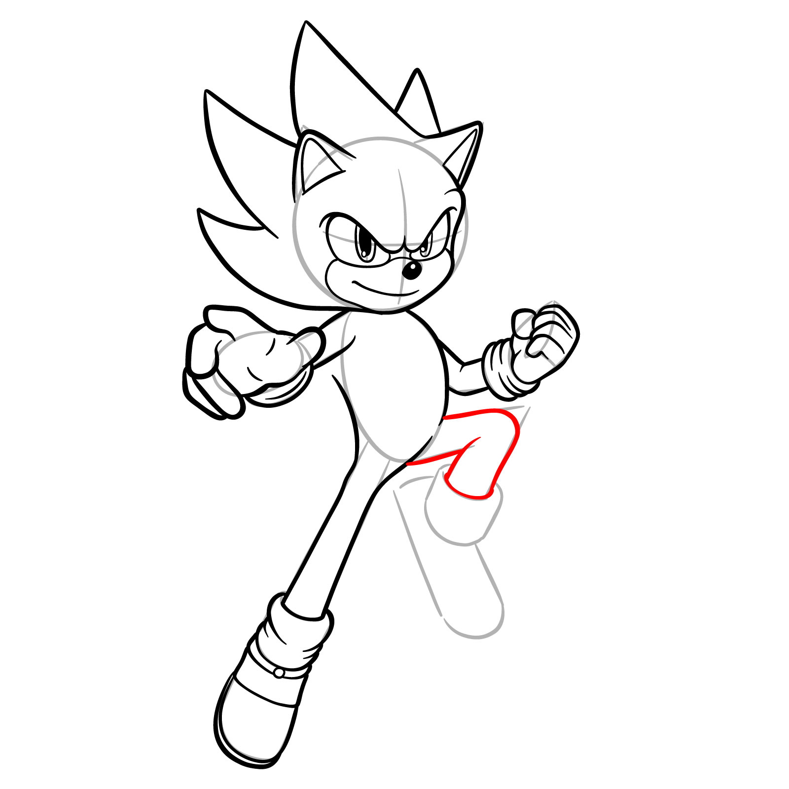 How to Draw Super Sonic from the Sonic Movie - step 20