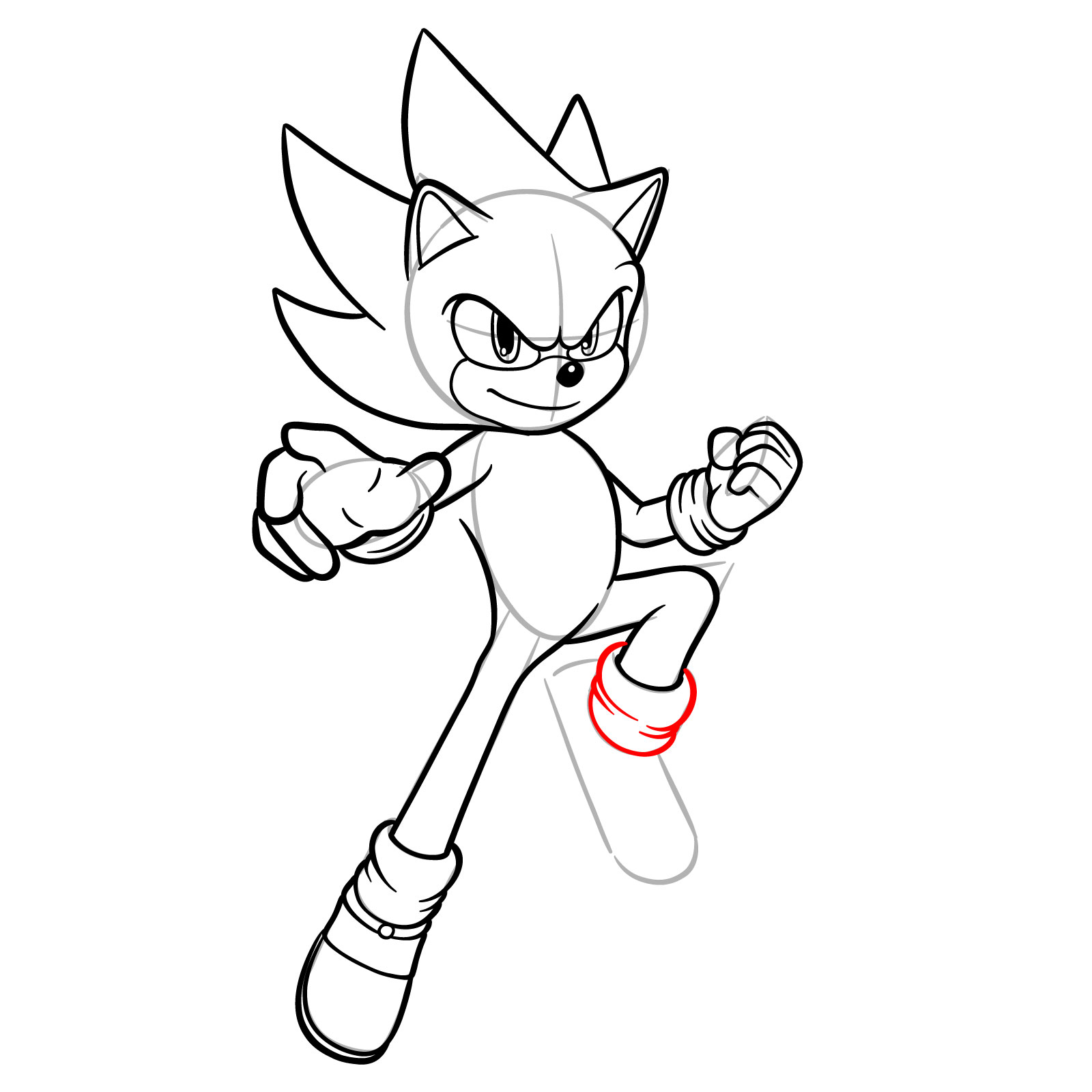 How to Draw Super Sonic from the Sonic Movie - step 21