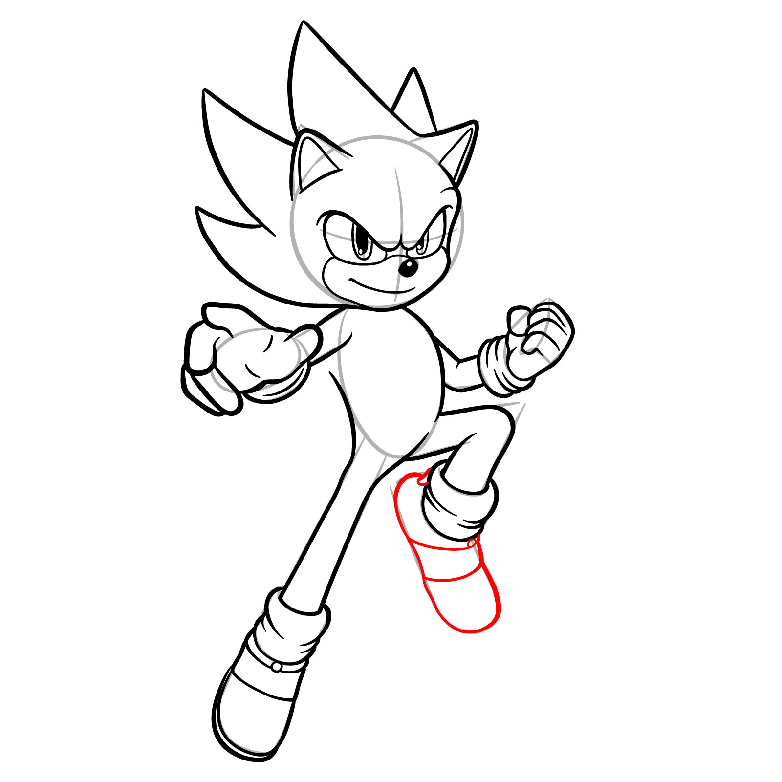 How to Draw Super Sonic from the Sonic Movie - step 22