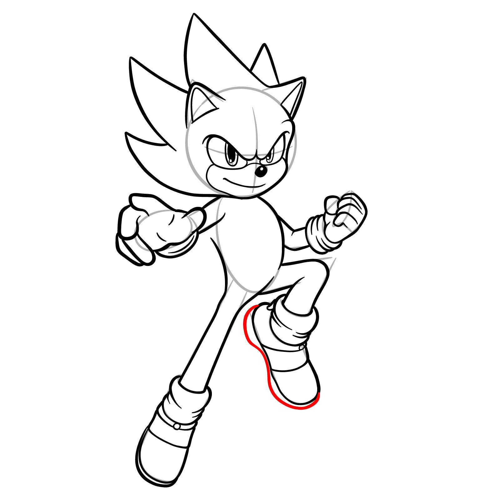 How to Draw Super Sonic from the Sonic Movie - step 23