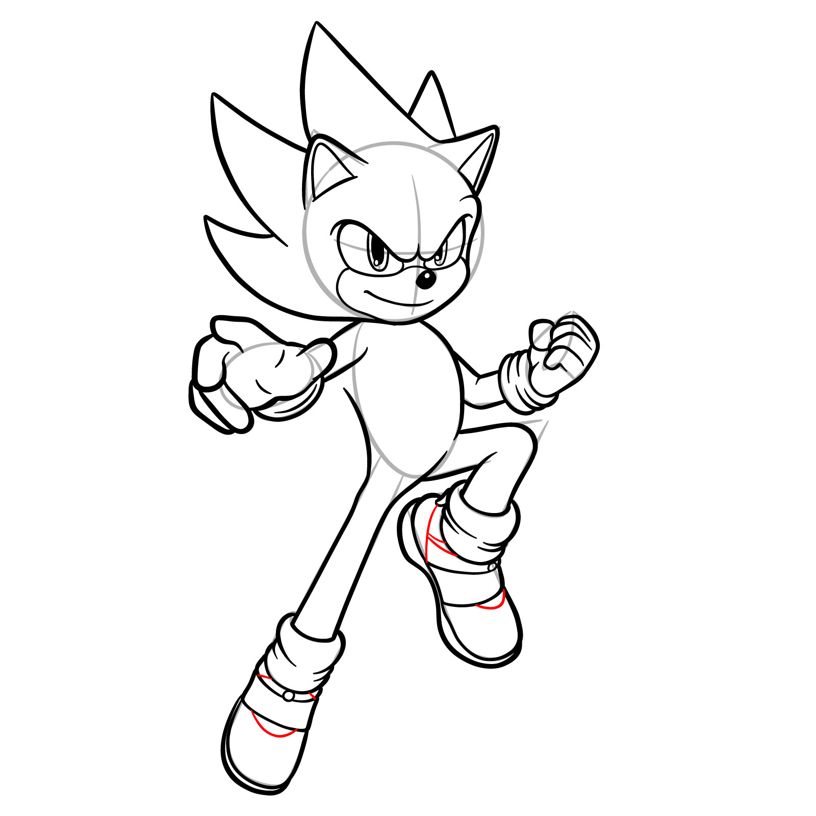 How to Draw Super Sonic from the Sonic Movie - step 24