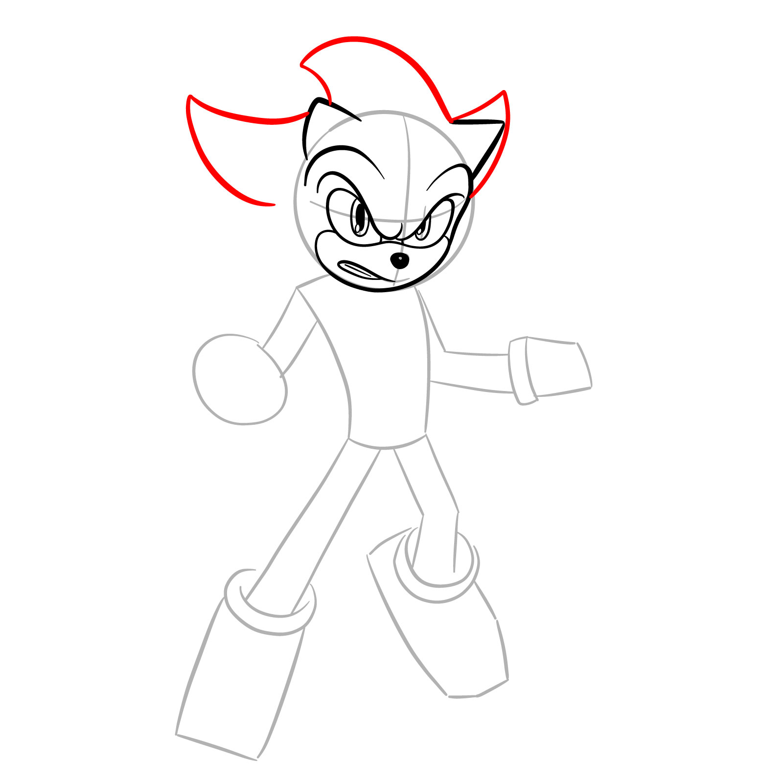 How to Draw Super Shadow from the Sonic Movie Universe - step 09