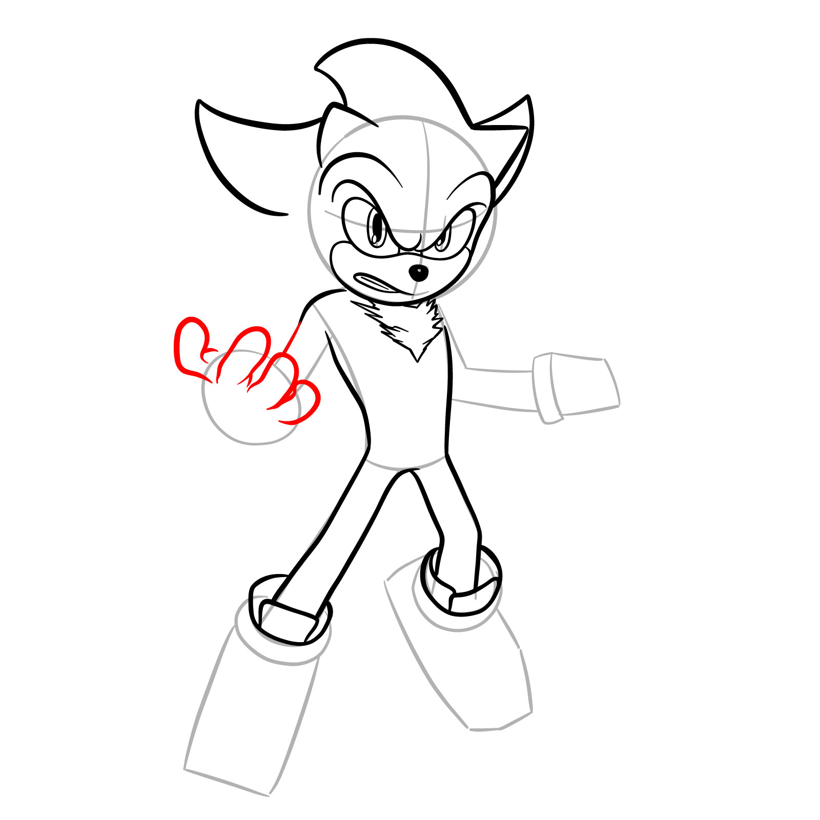 How to Draw Super Shadow from the Sonic Movie Universe - step 12