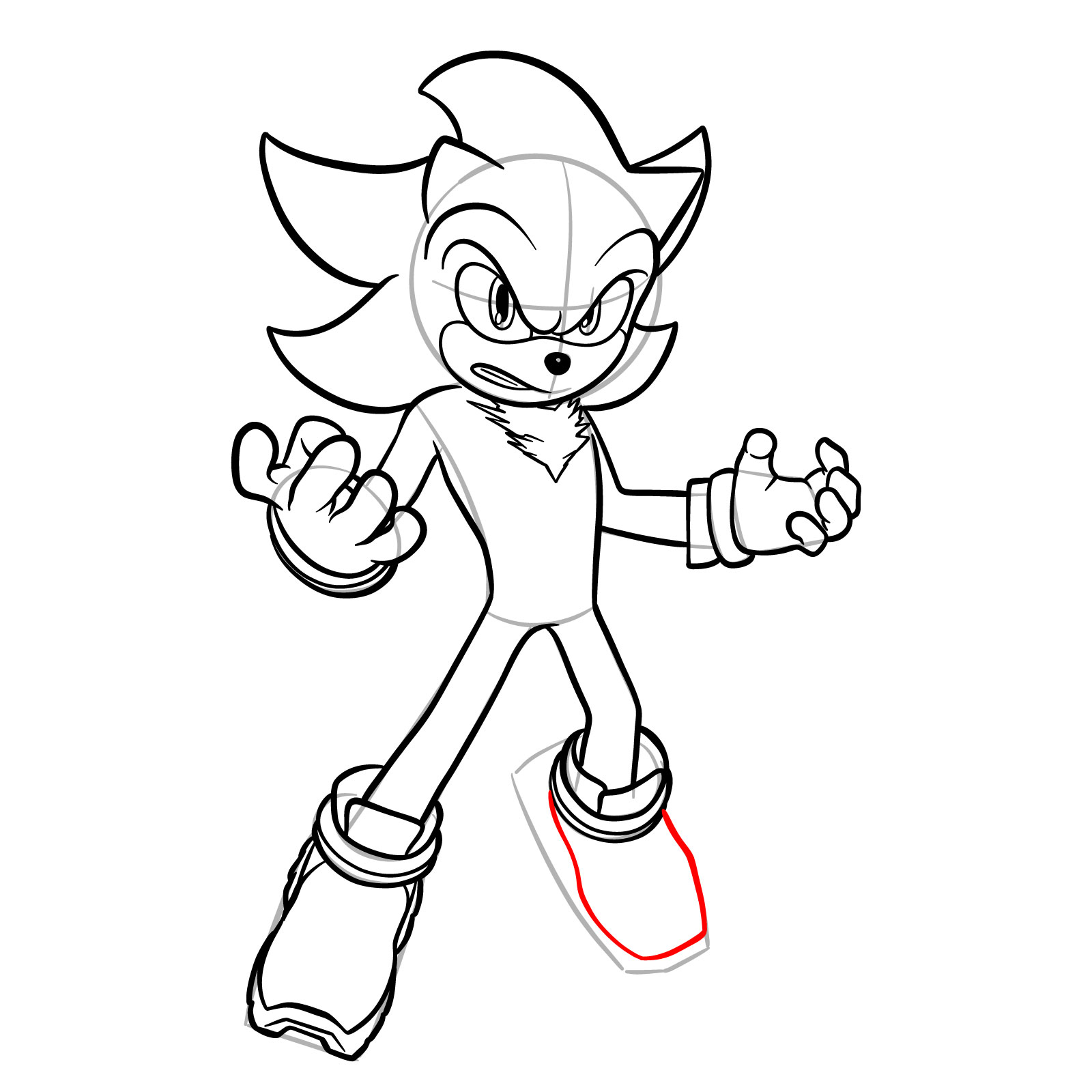 How to Draw Super Shadow from the Sonic Movie Universe - step 21