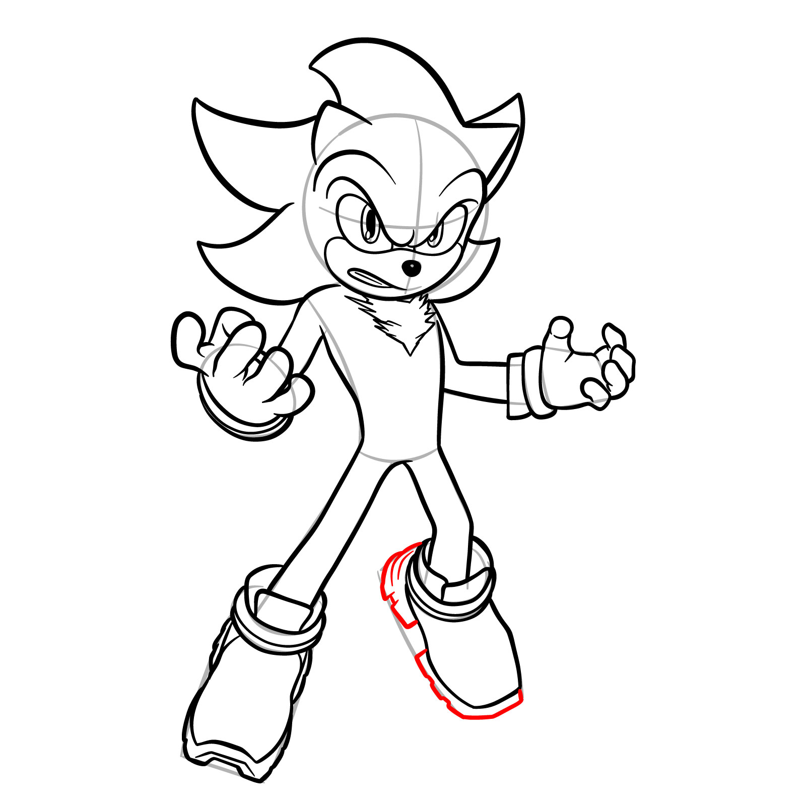 How to Draw Super Shadow from the Sonic Movie Universe - step 22