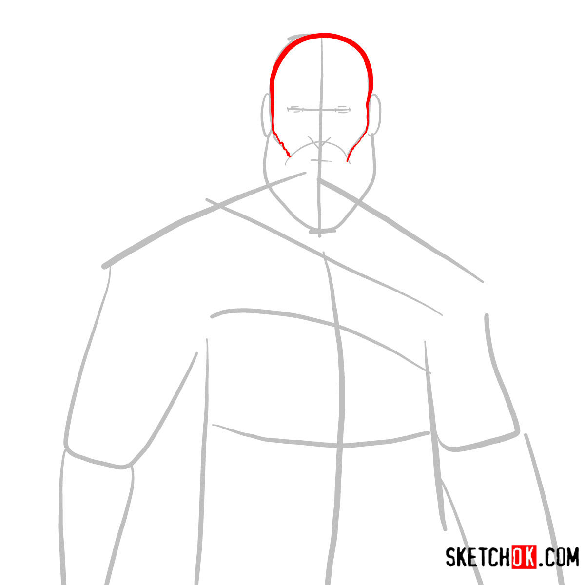 How to draw Kratos | God of War - step 03