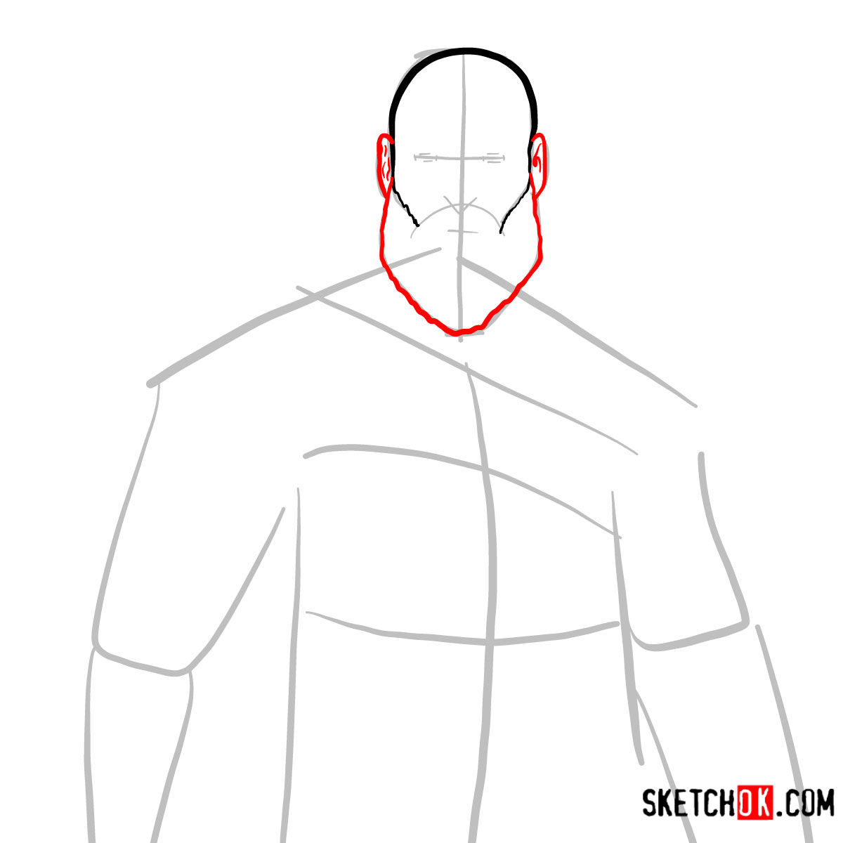 How to draw Kratos | God of War - step 04