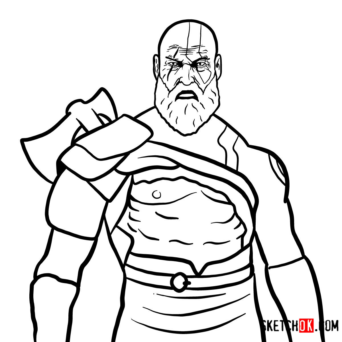 How to draw Kratos | God of War