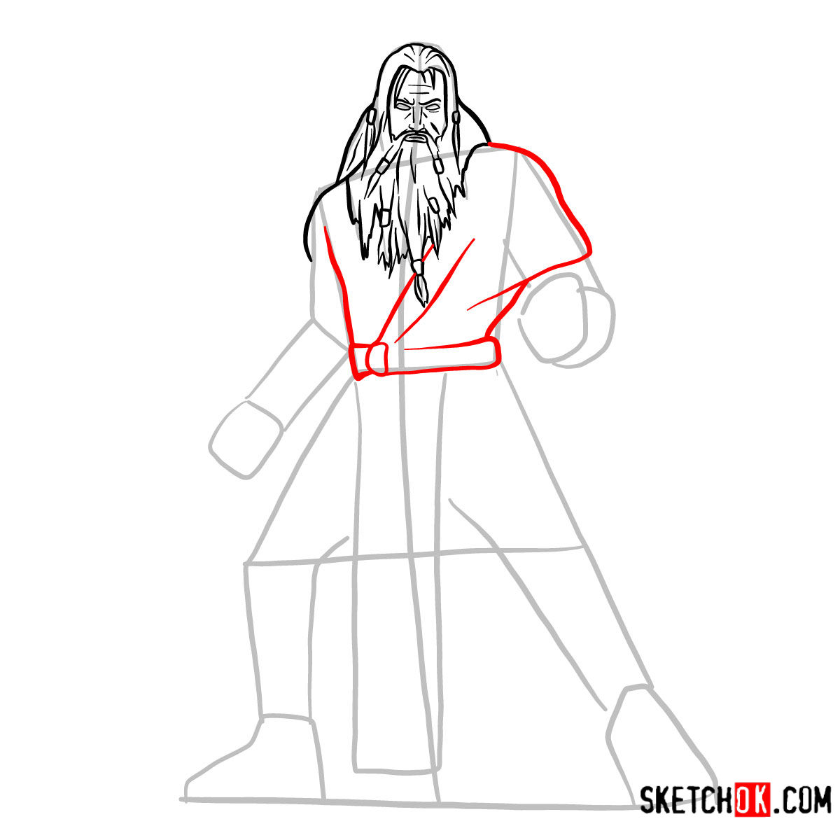 How to draw Zeus | God of War - step 09